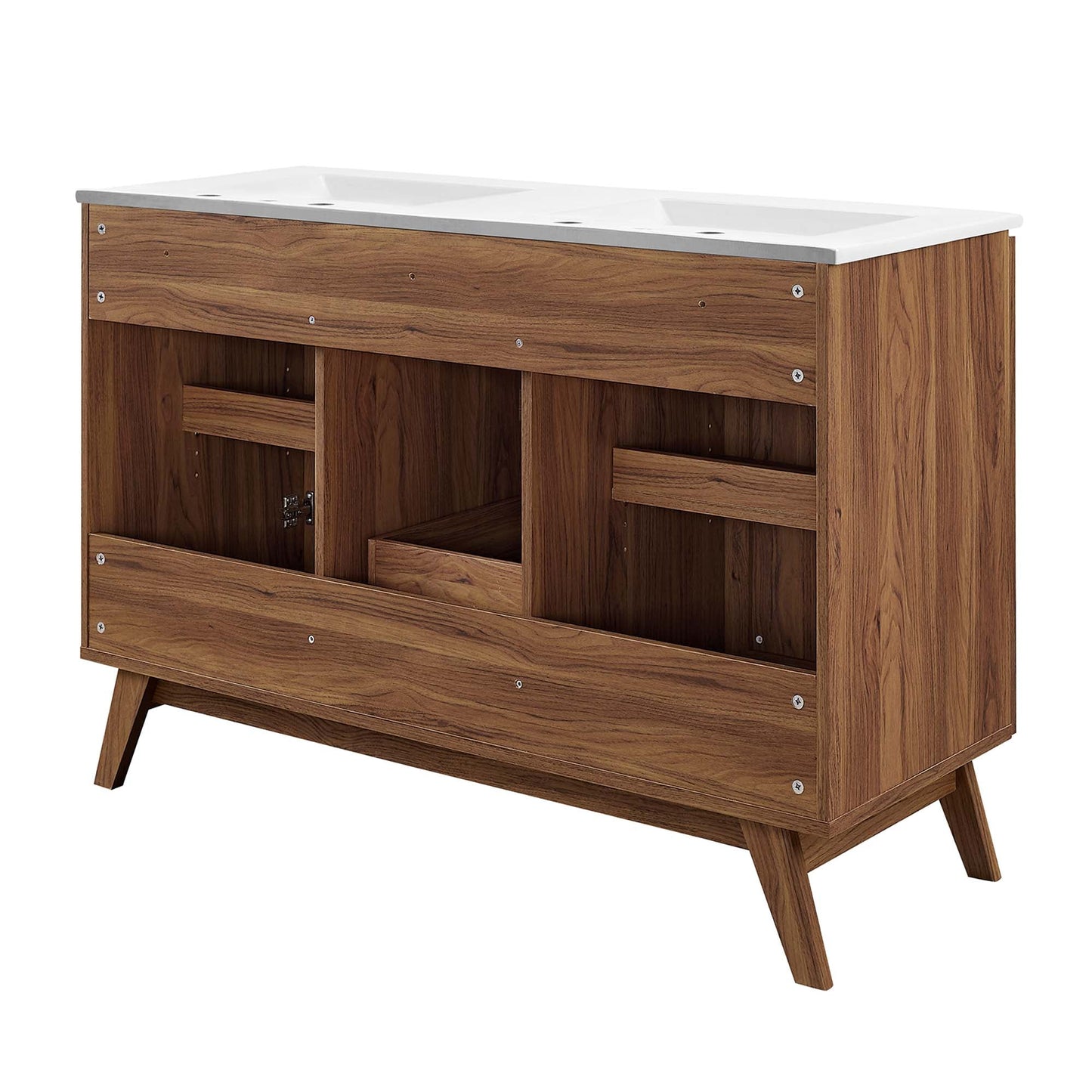 Soma 48” Double Sink Bathroom Vanity by Modway EEI-6721-WAL-WHI