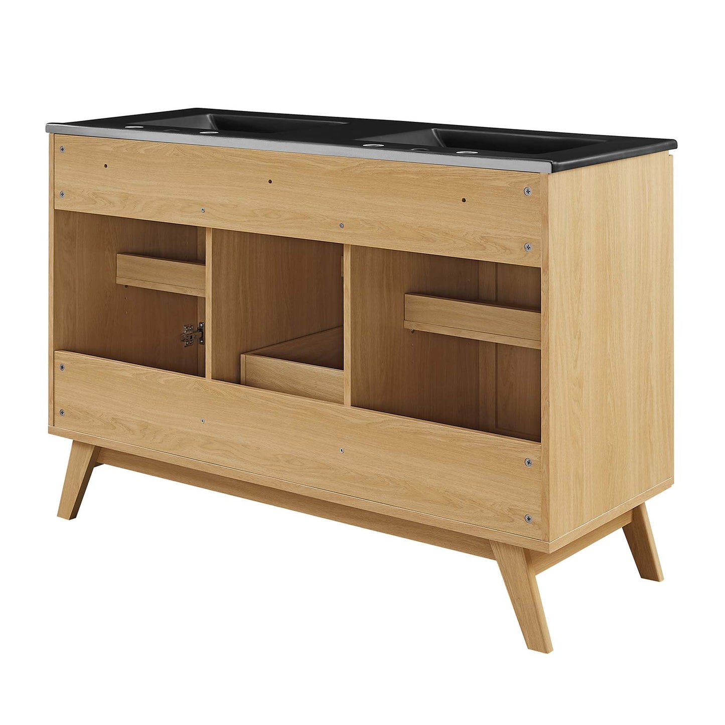 Soma 48” Double Sink Bathroom Vanity by Modway EEI-6722-OAK-BLK