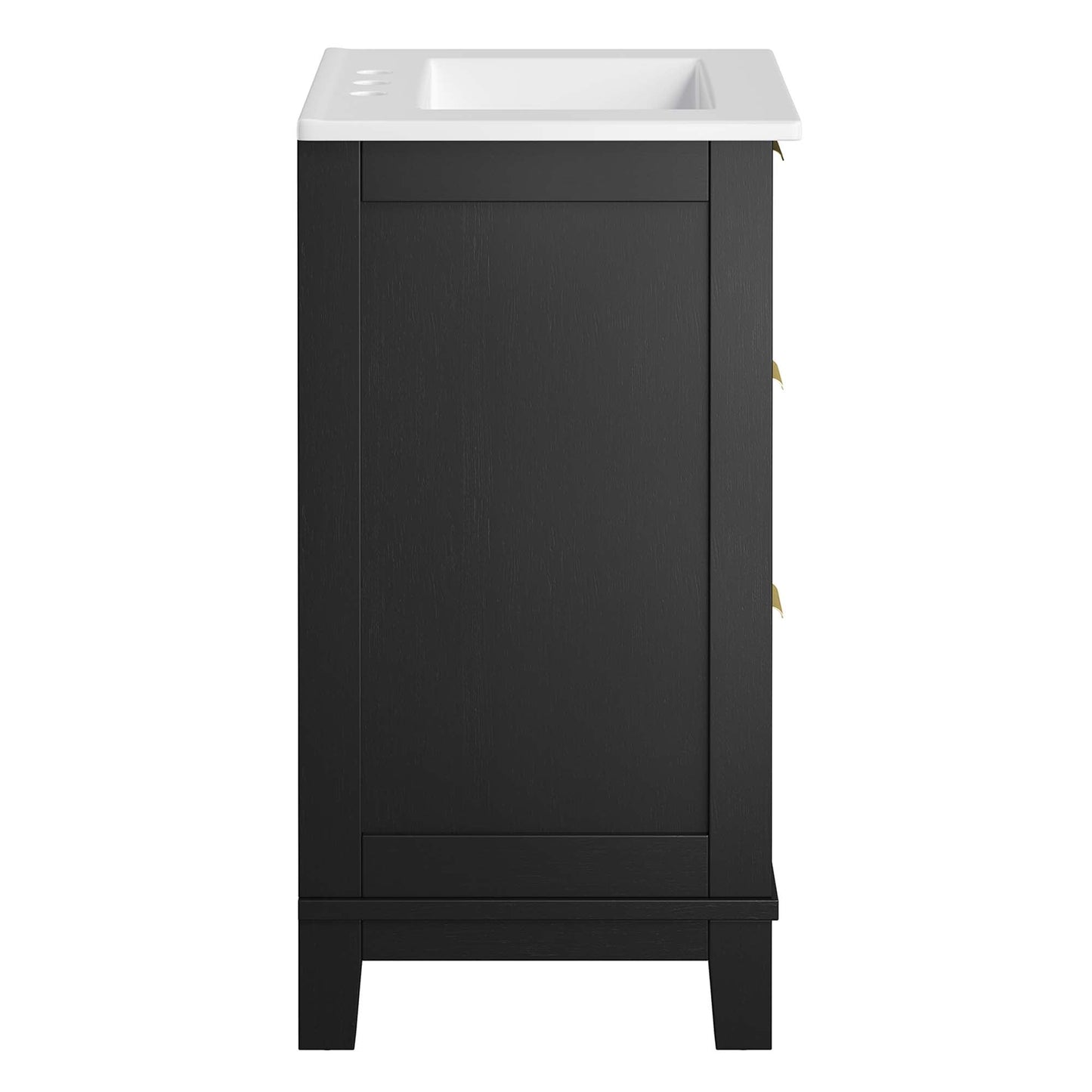 Dixie 24" Solid Wood Bathroom Vanity by Modway EEI-6723-BLK-WHI