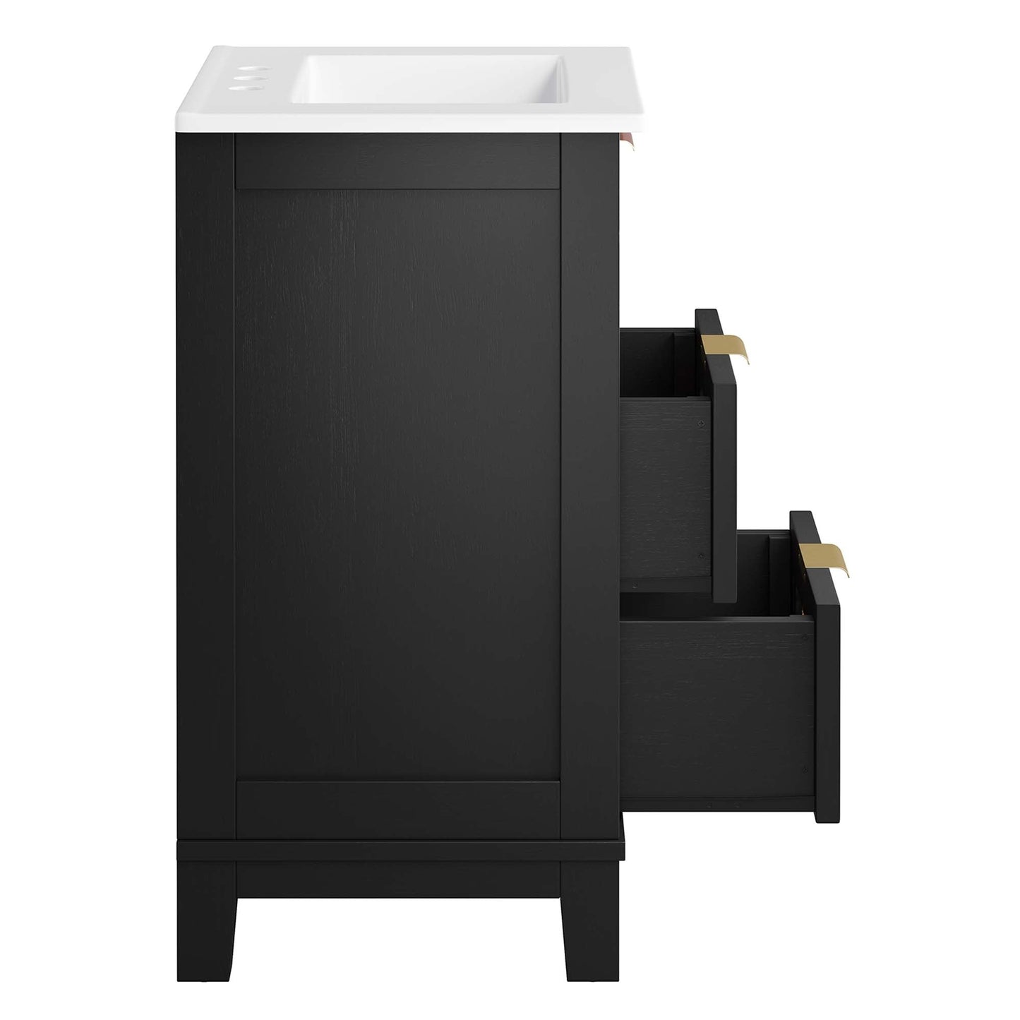 Dixie 24" Solid Wood Bathroom Vanity by Modway EEI-6723-BLK-WHI