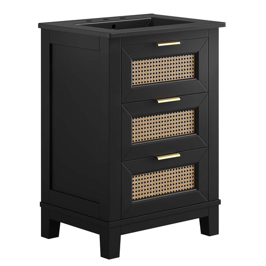 Dixie 24” Solid Wood Bathroom Vanity Cabinet by Modway EEI-6724-BLK-BLK
