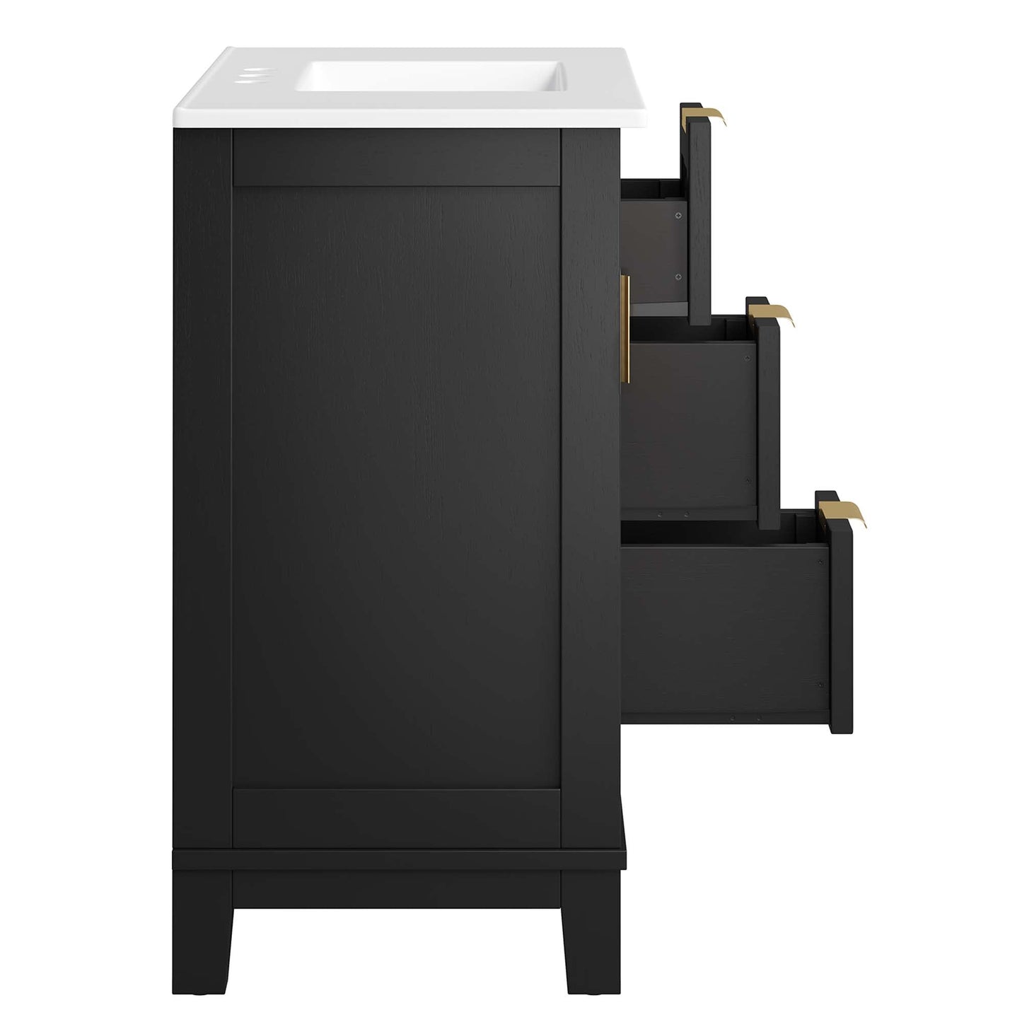 Dixie 36” Solid Wood Bathroom Vanity Cabinet by Modway EEI-6725-BLK-WHI