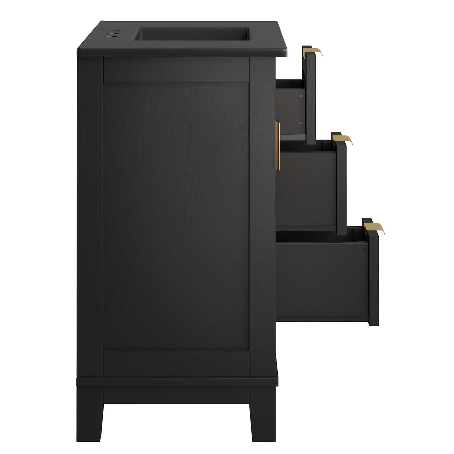 Dixie 36” Solid Wood Bathroom Vanity Cabinet by Modway EEI-6726-BLK-BLK