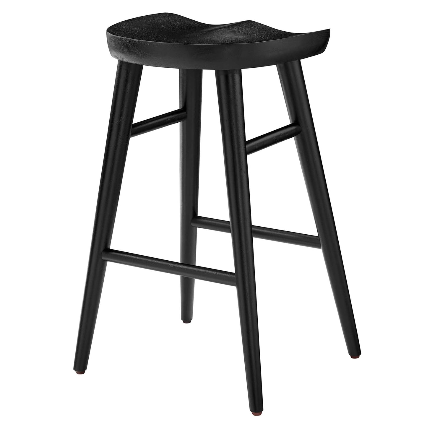Saville Backless Wood Counter Stools Set of 2 by Modway EEI-6739-BLK