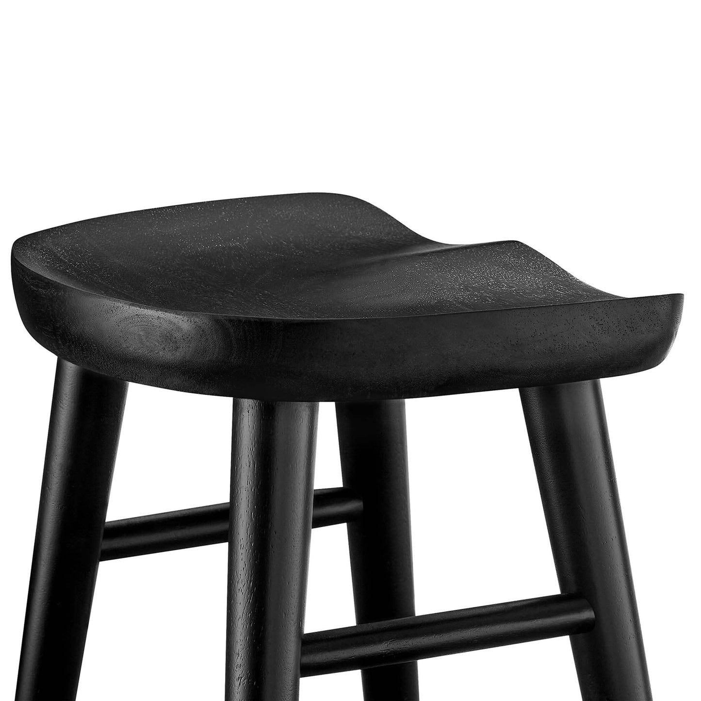 Saville Backless Wood Counter Stools Set of 2 by Modway EEI-6739-BLK