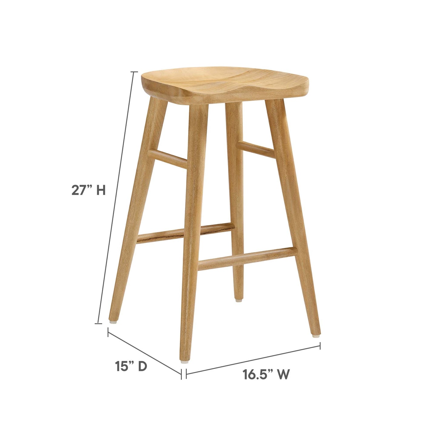 Saville Backless Wood Counter Stools Set of 2 by Modway EEI-6739-OAK