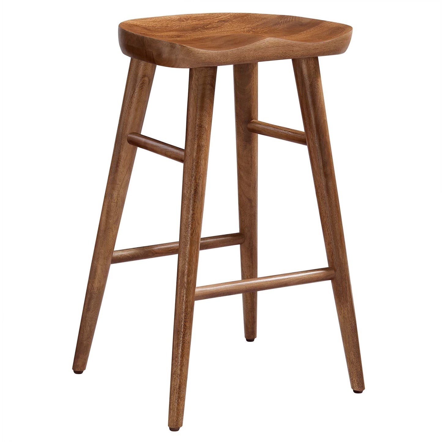 Saville Backless Wood Counter Stools Set of 2 by Modway EEI-6739-WAL