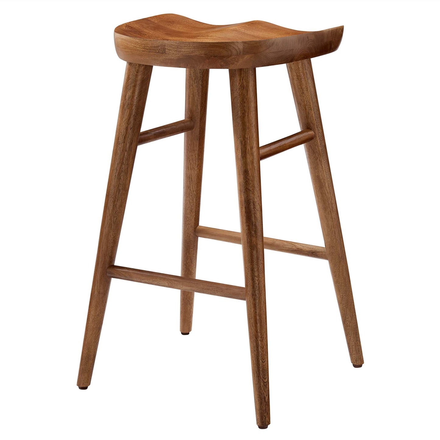 Saville Backless Wood Counter Stools Set of 2 by Modway EEI-6739-WAL