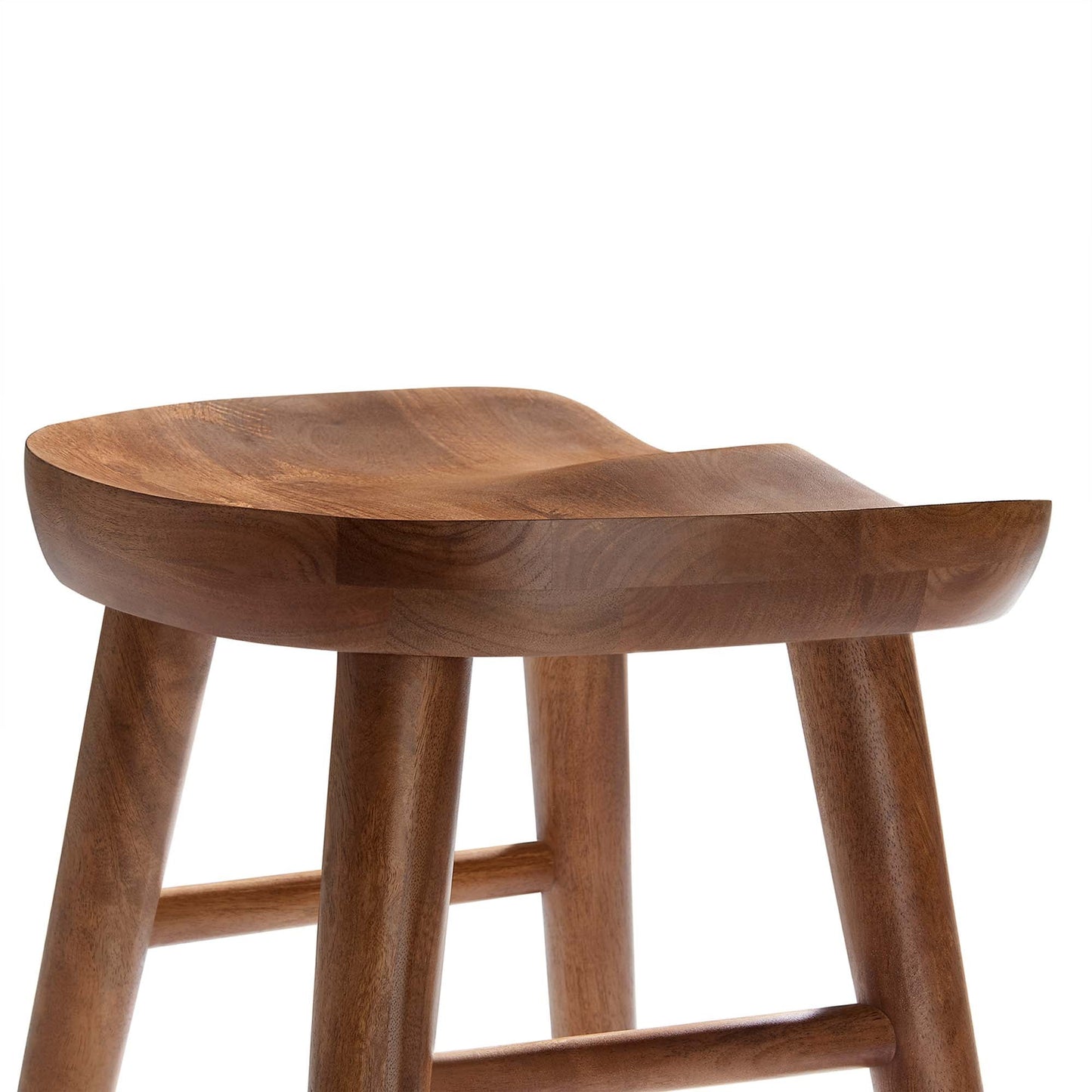 Saville Backless Wood Counter Stools Set of 2 by Modway EEI-6739-WAL