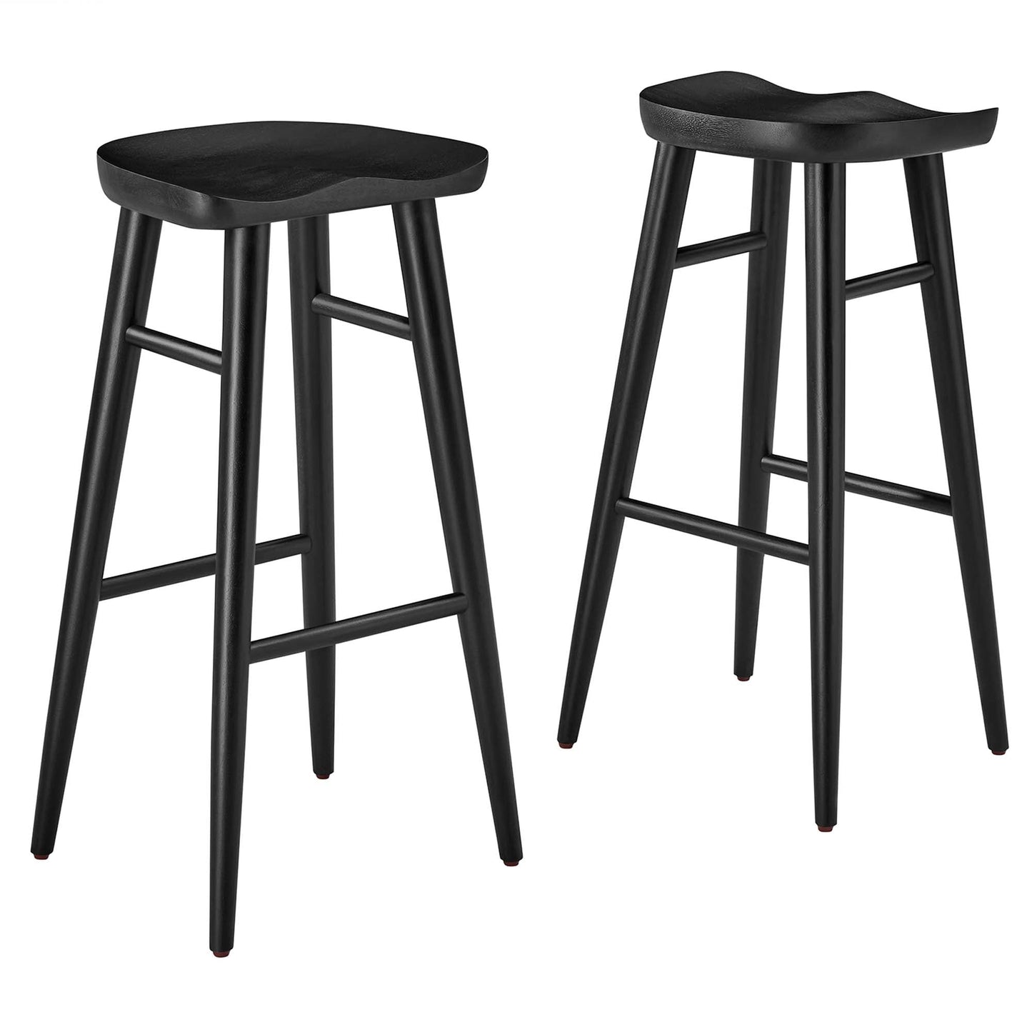 Saville Backless Wood Bar Stools Set of 2 by Modway EEI-6740-BLK
