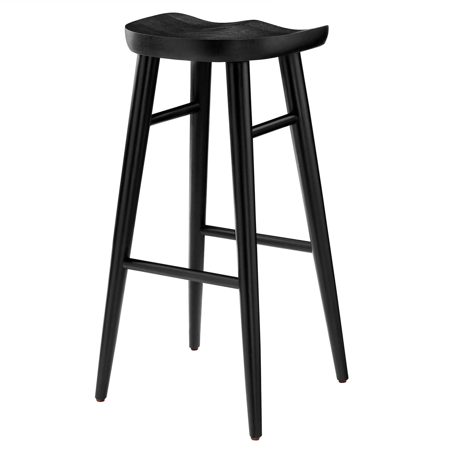 Saville Backless Wood Bar Stools Set of 2 by Modway EEI-6740-BLK