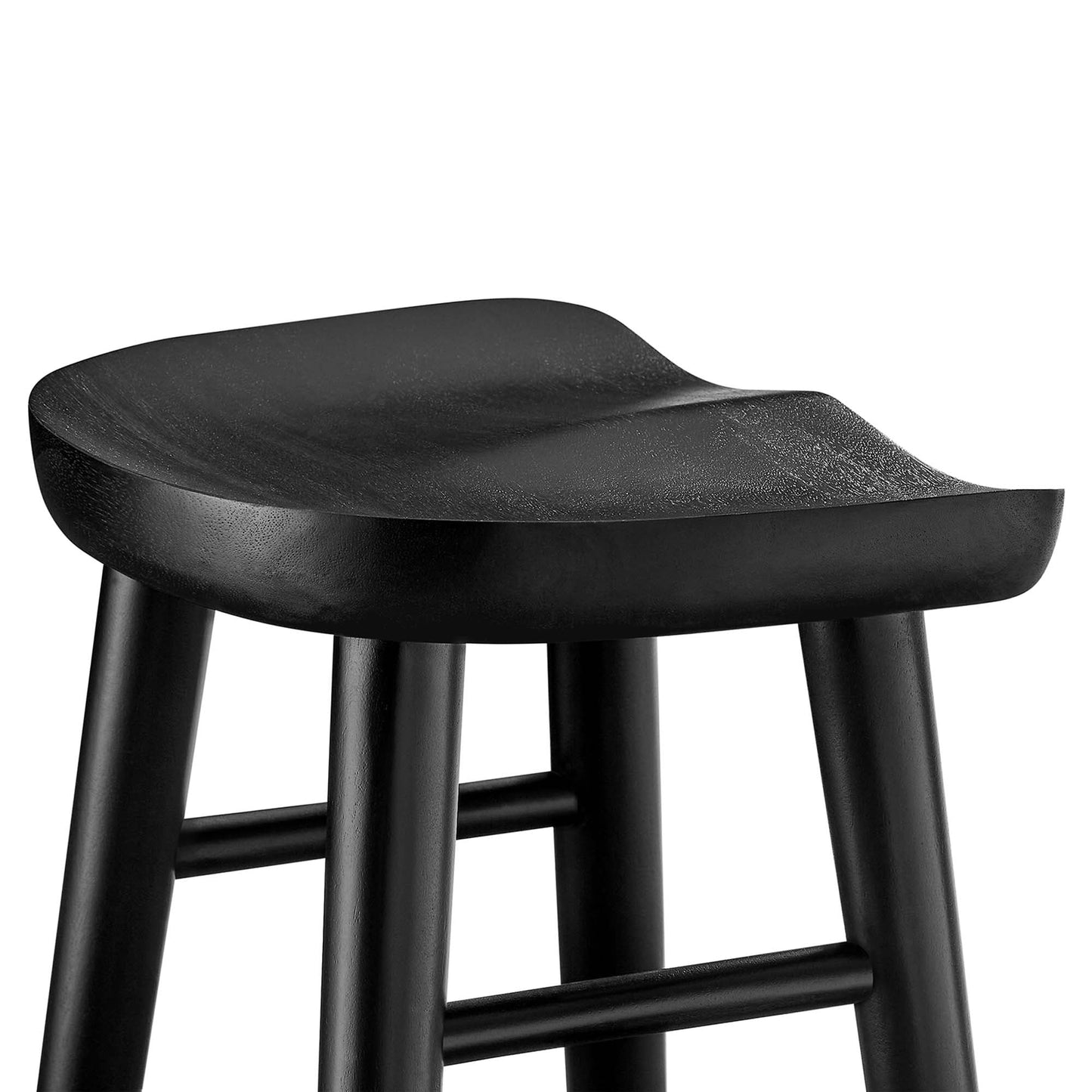 Saville Backless Wood Bar Stools Set of 2 by Modway EEI-6740-BLK