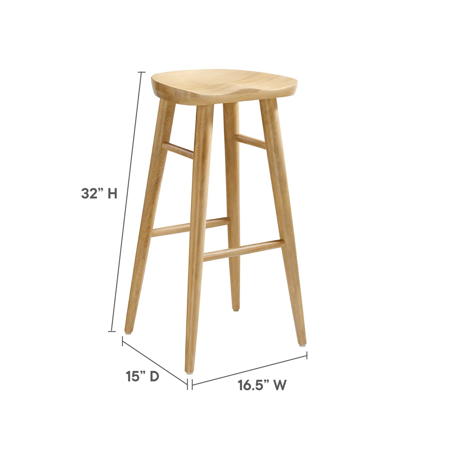Saville Backless Wood Bar Stools Set of 2 by Modway EEI-6740-OAK