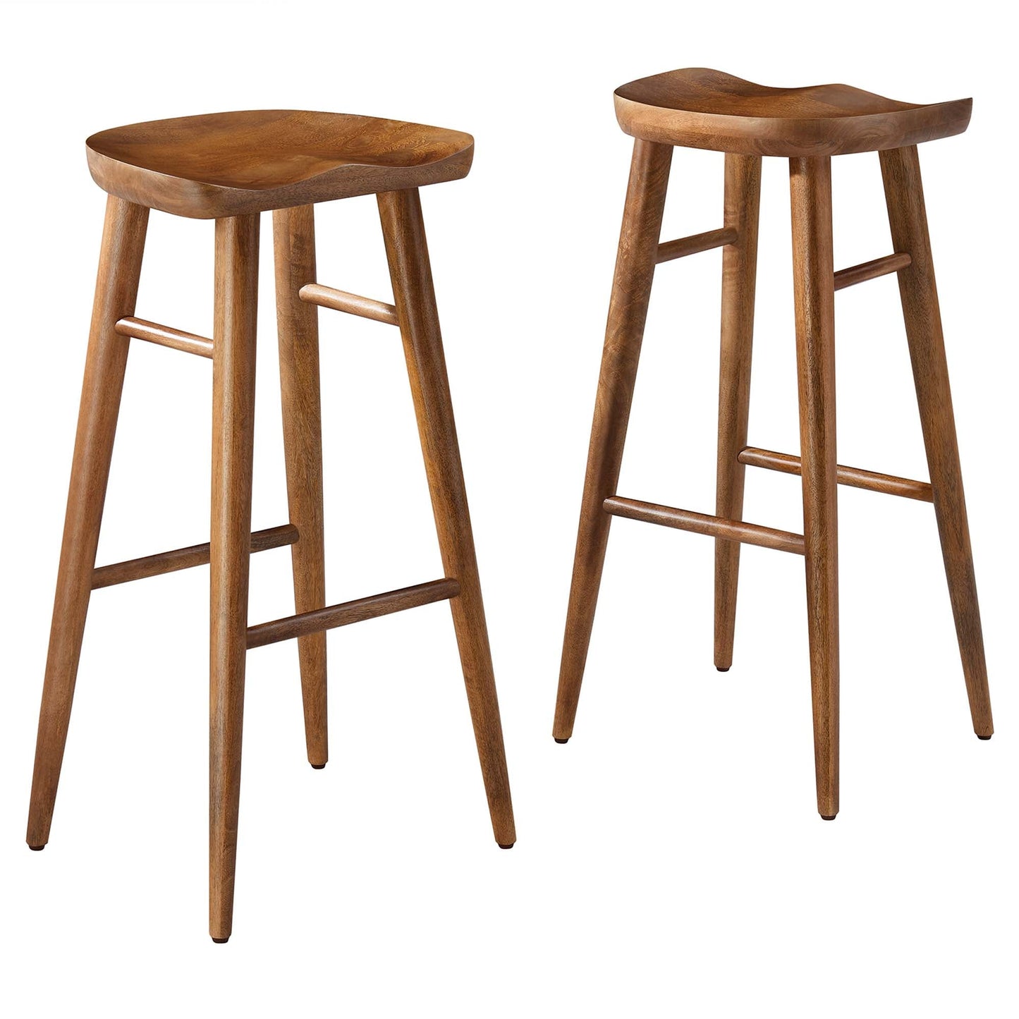 Saville Backless Wood Bar Stools Set of 2 by Modway EEI-6740-WAL