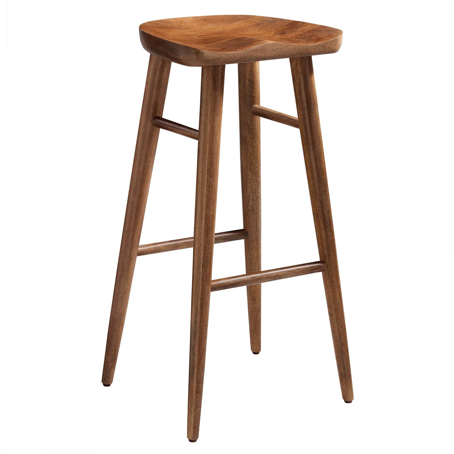 Saville Backless Wood Bar Stools Set of 2 by Modway EEI-6740-WAL