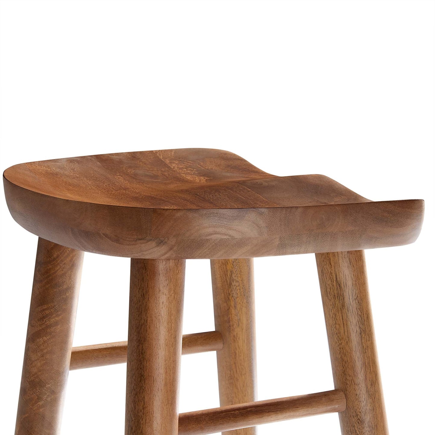 Saville Backless Wood Bar Stools Set of 2 by Modway EEI-6740-WAL