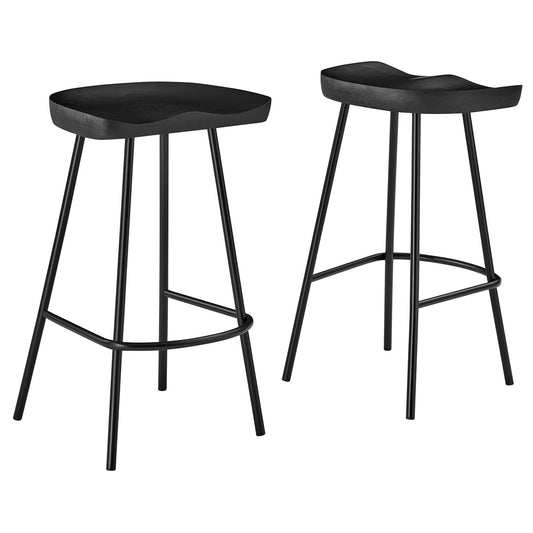 Concord Backless Wood Counter Stools Set of 2 by Modway EEI-6741-BLK