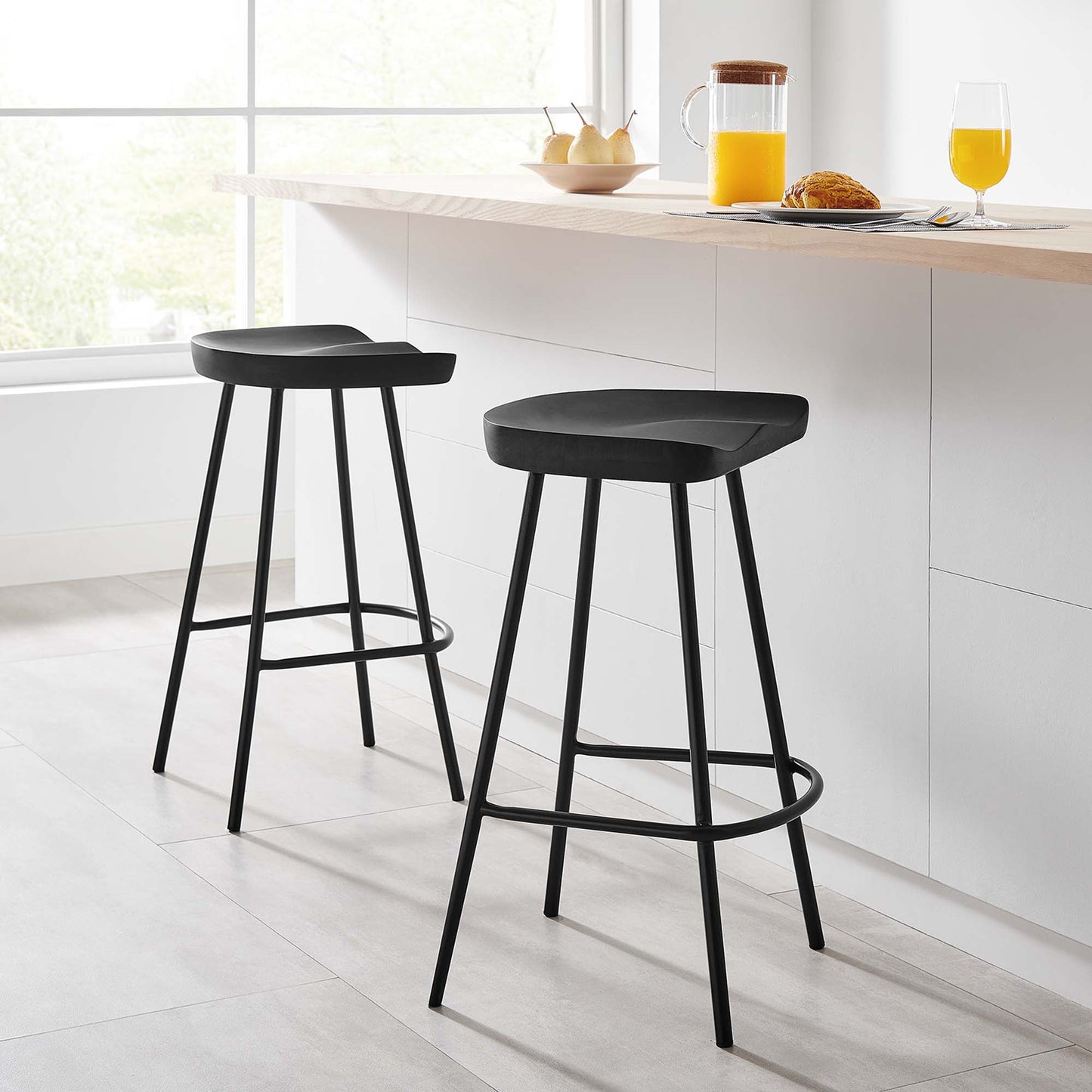 Concord Backless Wood Counter Stools Set of 2 by Modway EEI-6741-BLK