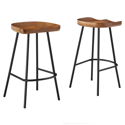 Concord Backless Wood Counter Stools Set of 2 by Modway EEI-6741-WAL