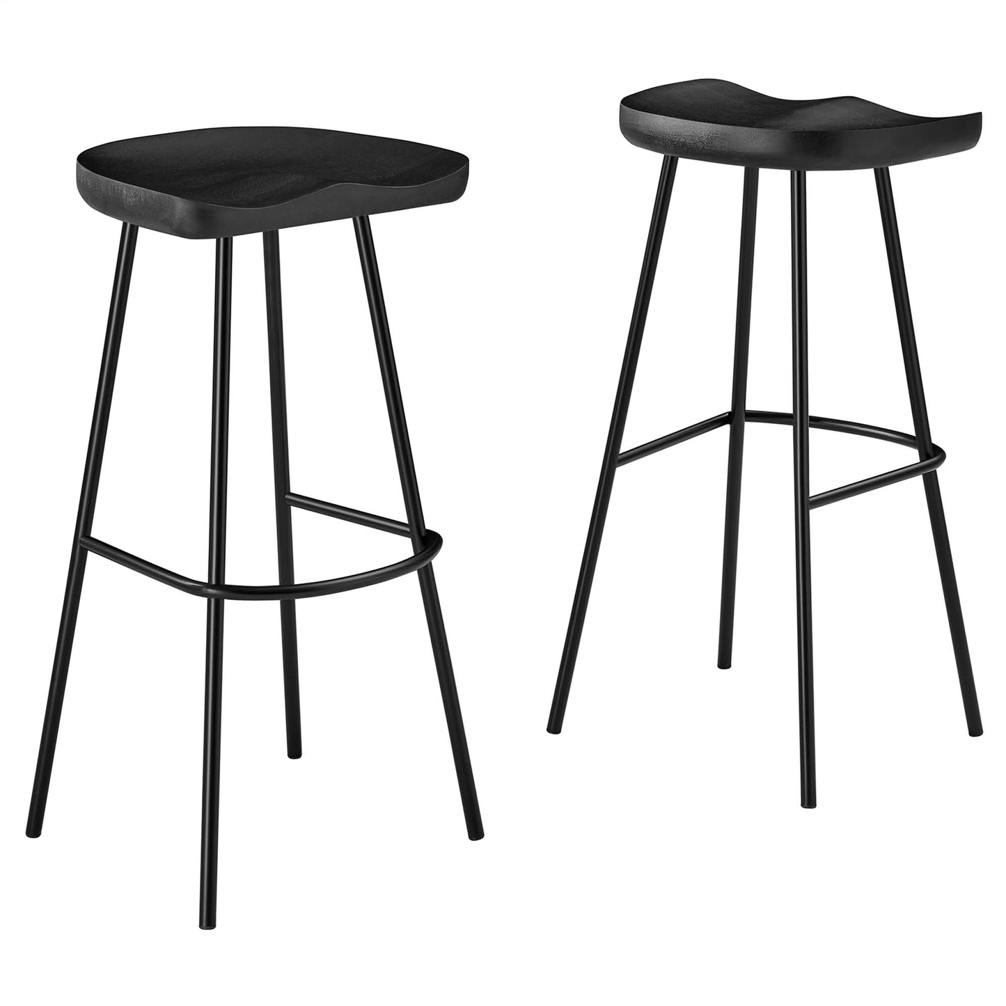 Concord Backless Wood Bar Stools Set of 2 by Modway EEI-6742-BLK