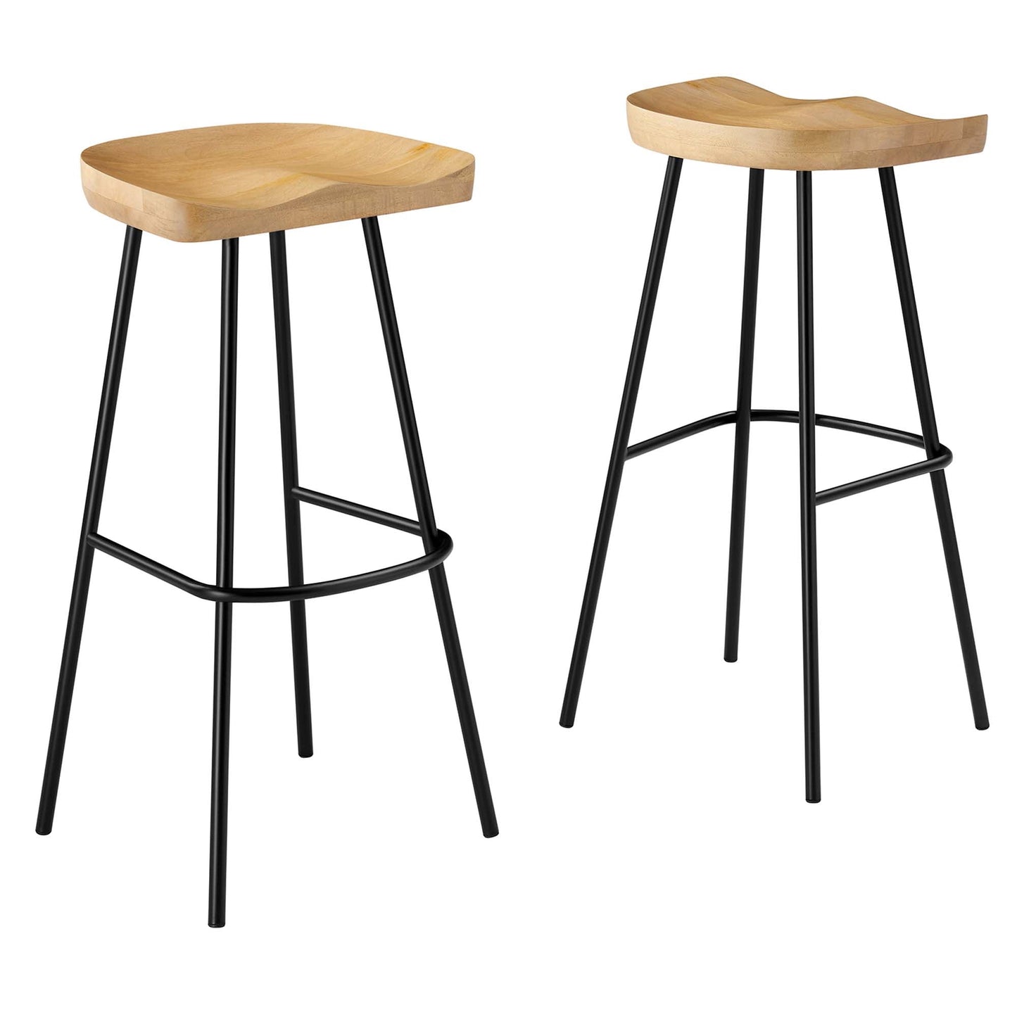 Concord Backless Wood Bar Stools Set of 2 by Modway EEI-6742-OAK