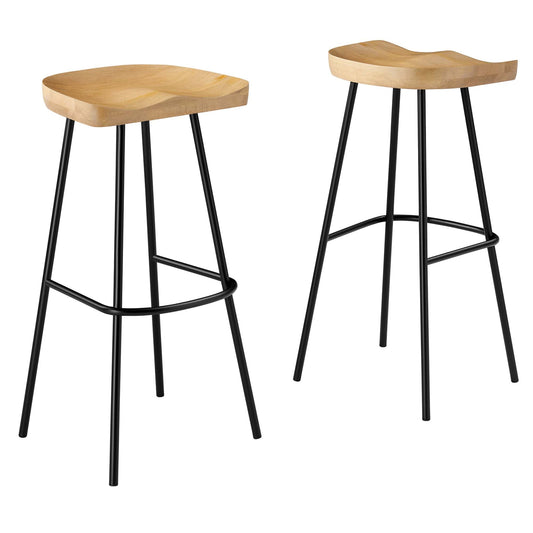 Concord Backless Wood Bar Stools Set of 2 by Modway EEI-6742-OAK