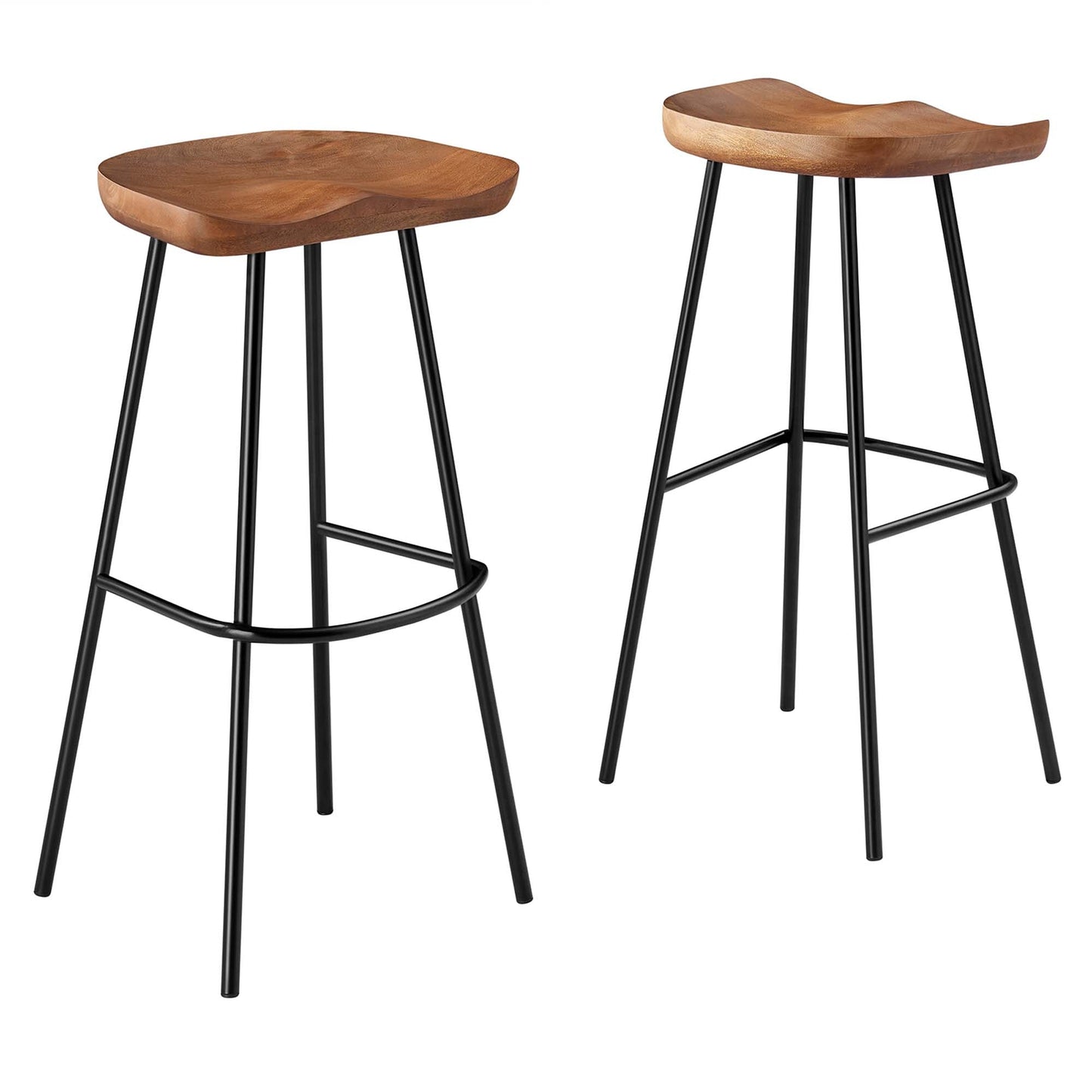 Concord Backless Wood Bar Stools Set of 2 by Modway EEI-6742-WAL