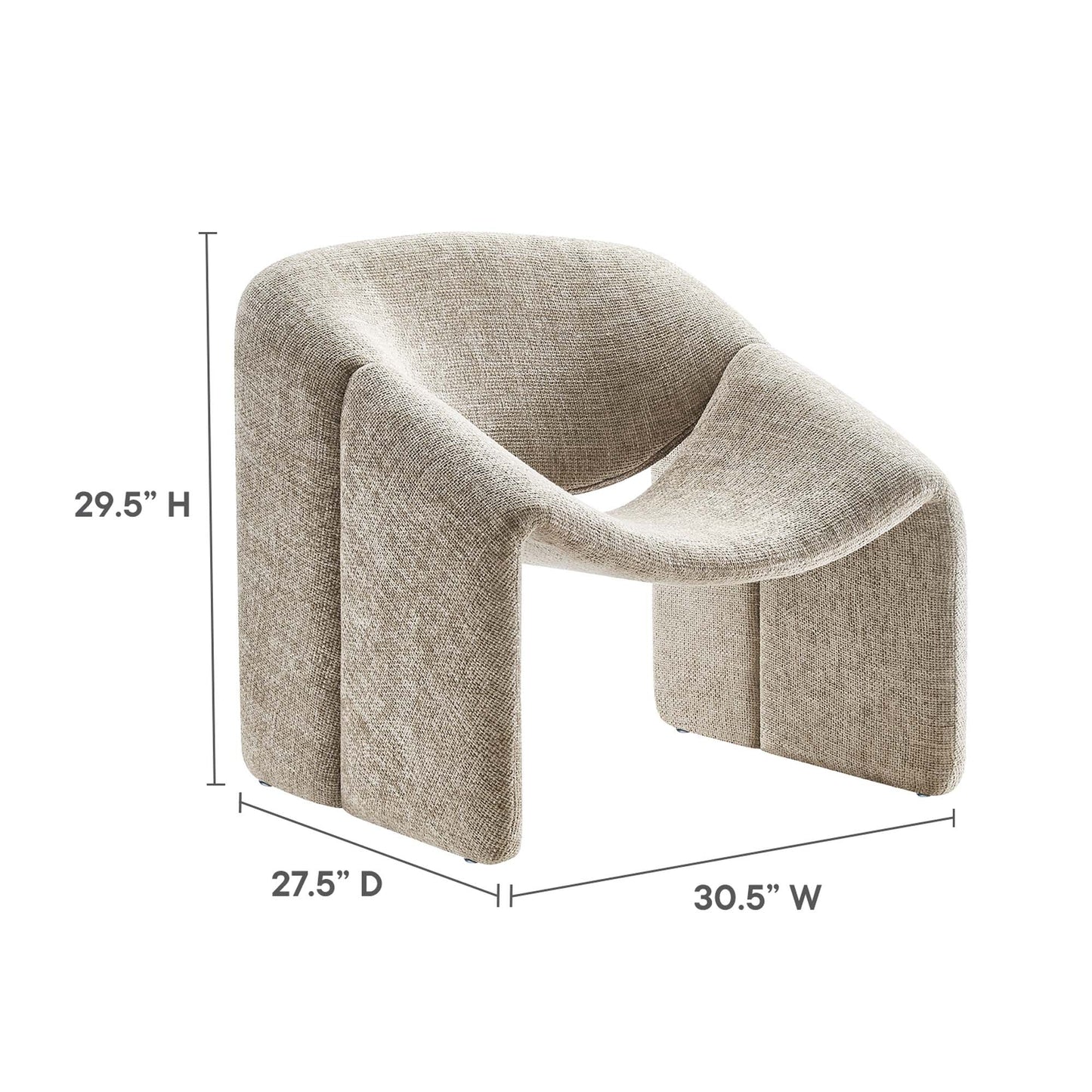 Vivi Chenille Upholstered Accent Chair by Modway EEI-6767-KHA