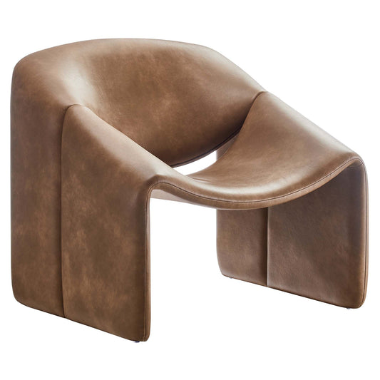 Vivi Vegan Leather Accent Chair by Modway EEI-6768-BRN