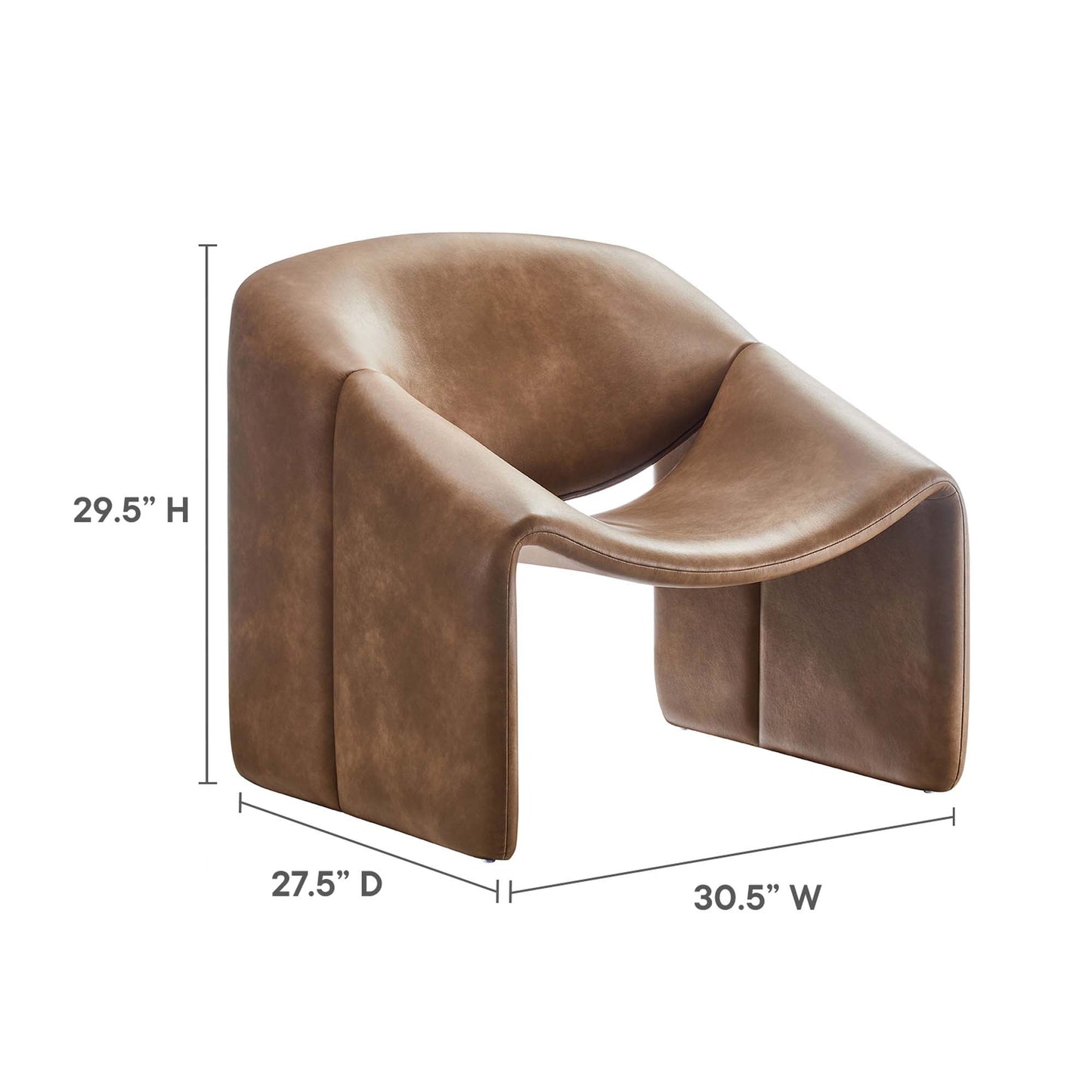 Vivi Vegan Leather Accent Chair by Modway EEI-6768-BRN