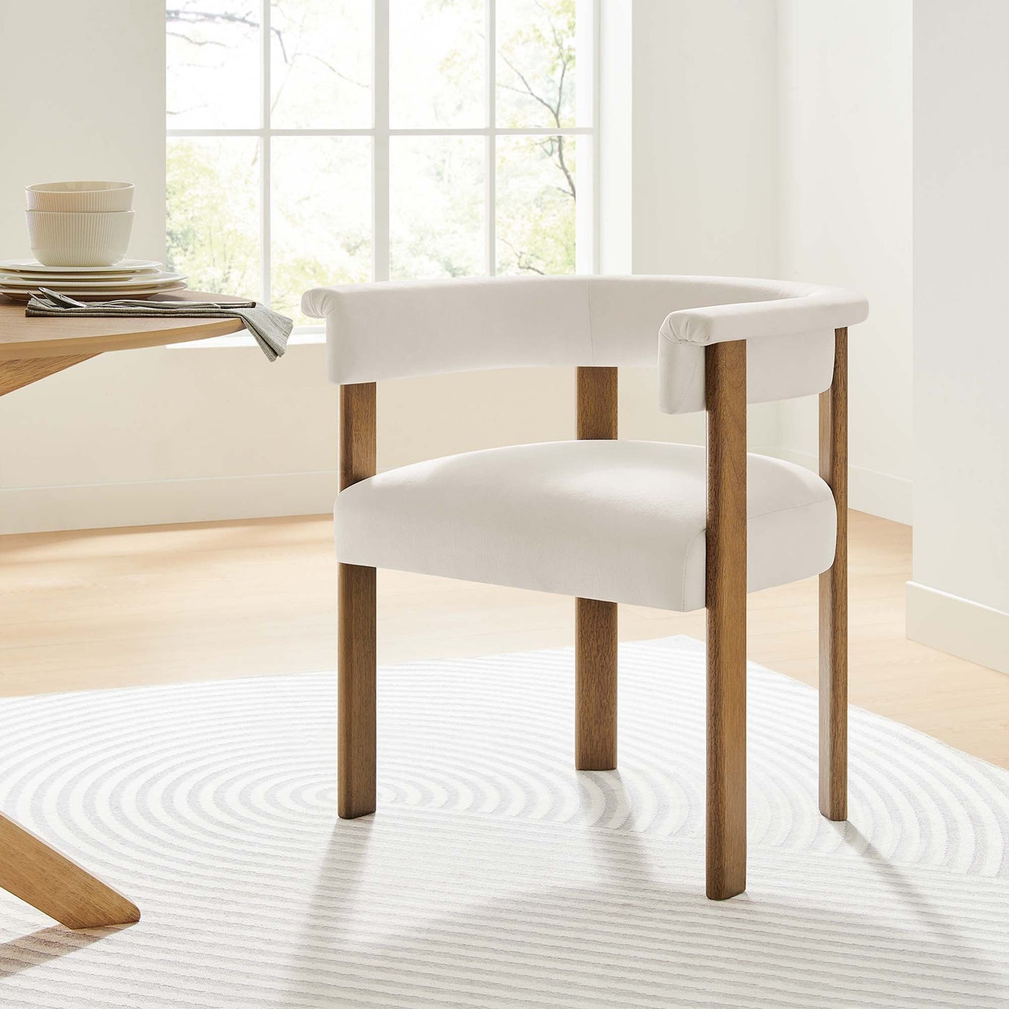 Imogen Performance Velvet Barrel Dining Chairs Set of 2 by Modway EEI-6775-ALA-DBR