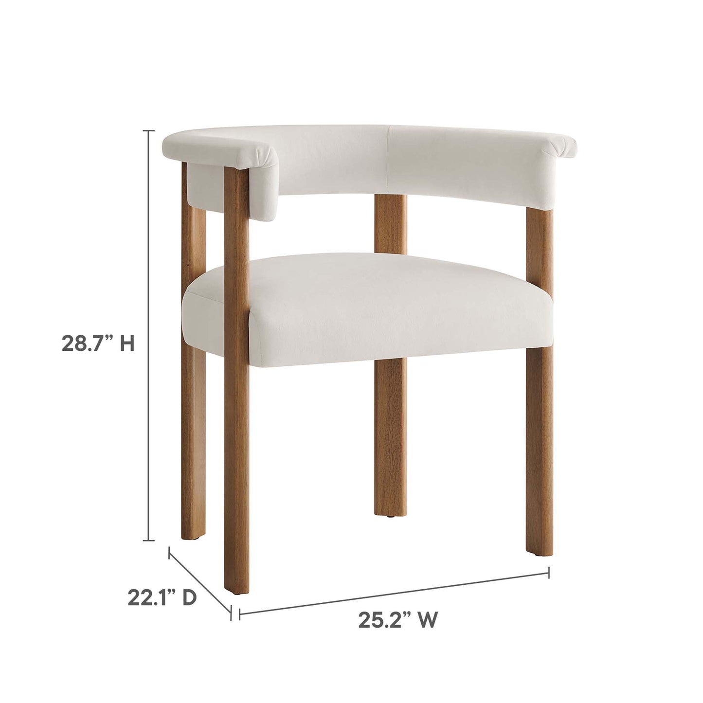 Imogen Performance Velvet Barrel Dining Chairs Set of 2 by Modway EEI-6775-ALA-DBR