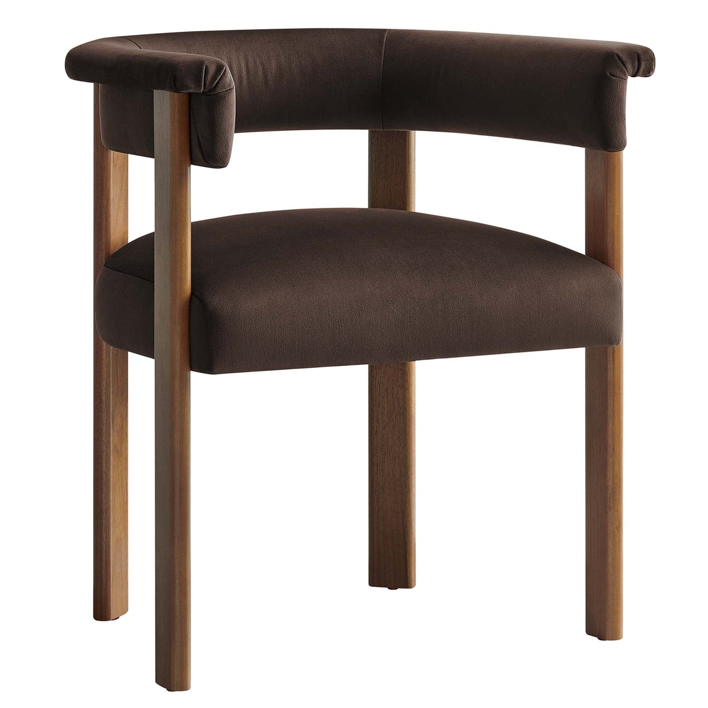 Imogen Performance Velvet Barrel Dining Chairs Set of 2 by Modway EEI-6775-CHB-DBR