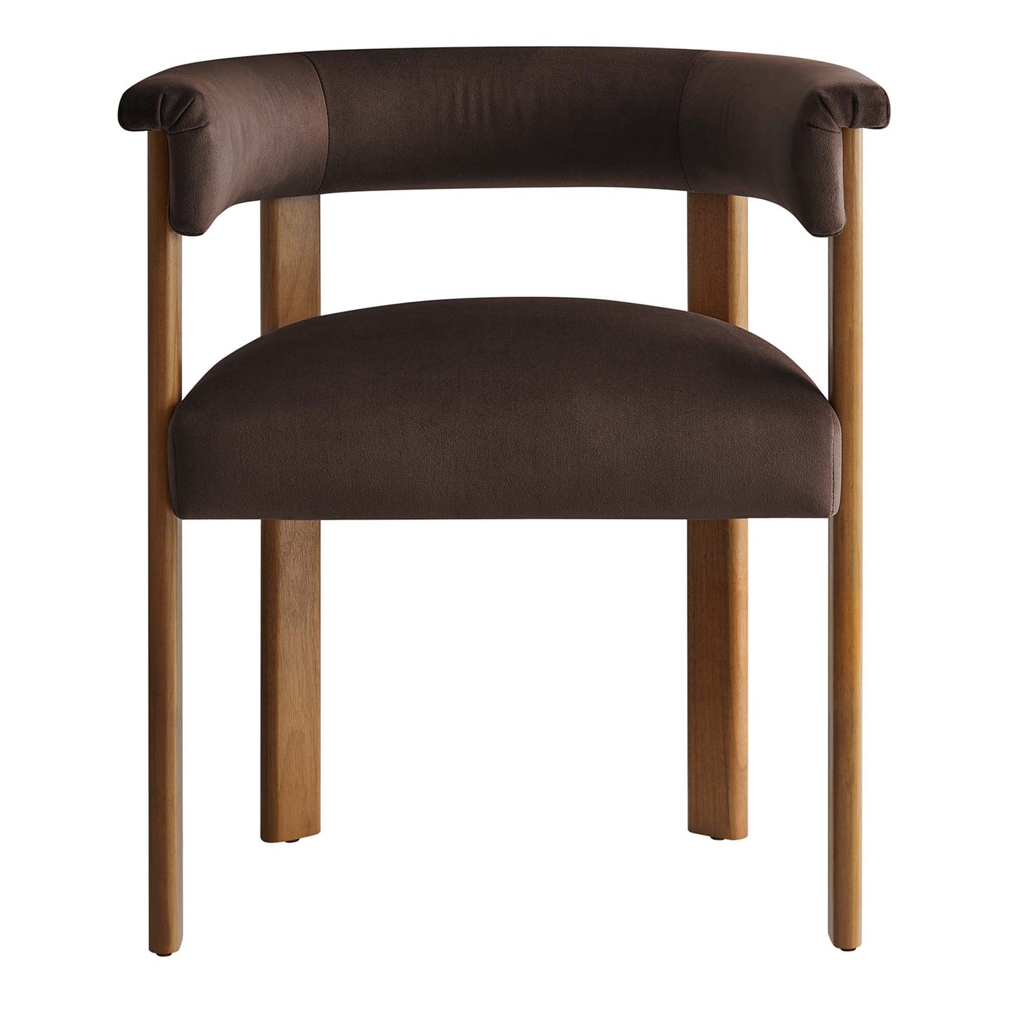 Imogen Performance Velvet Barrel Dining Chairs Set of 2 by Modway EEI-6775-CHB-DBR