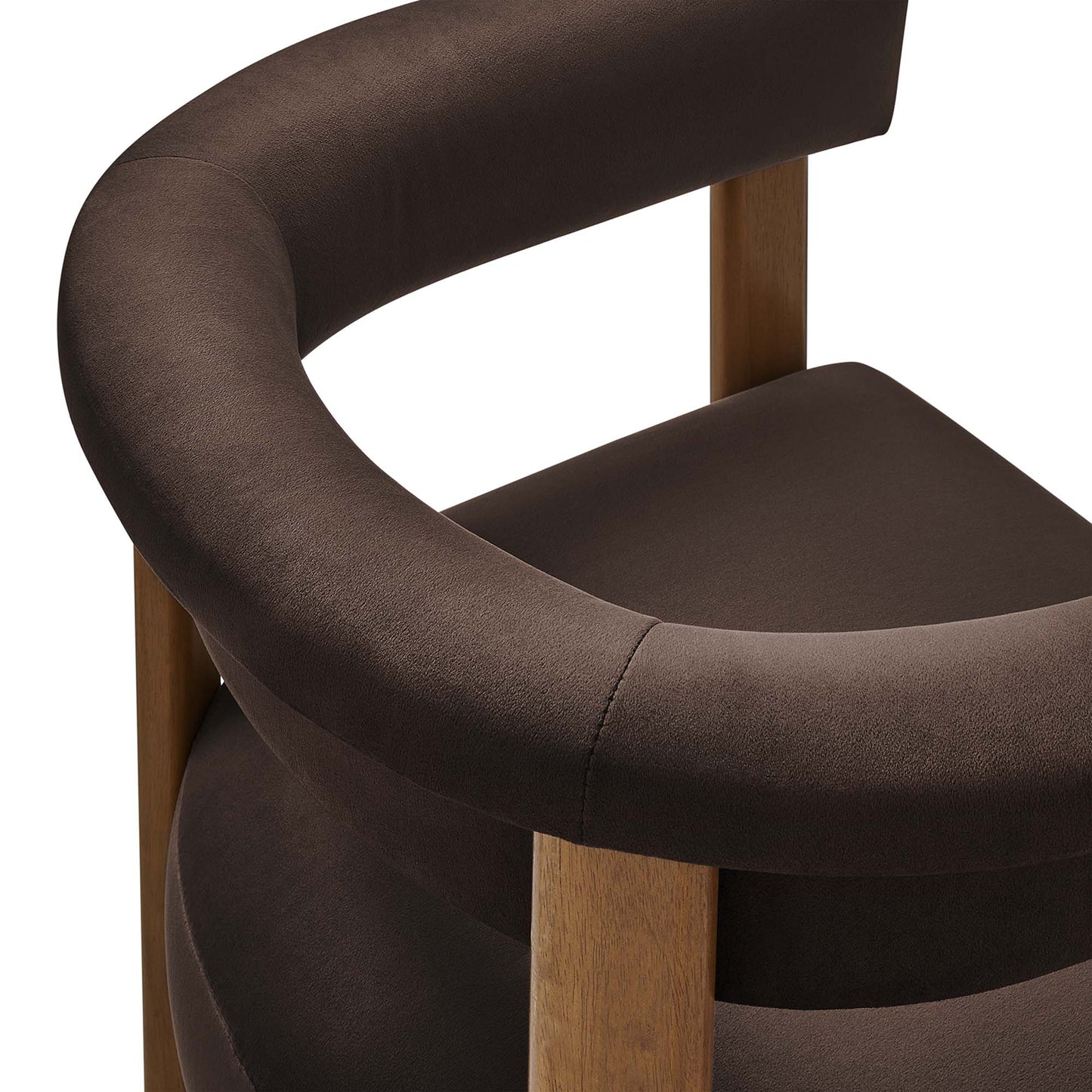 Imogen Performance Velvet Barrel Dining Chairs Set of 2 by Modway EEI-6775-CHB-DBR