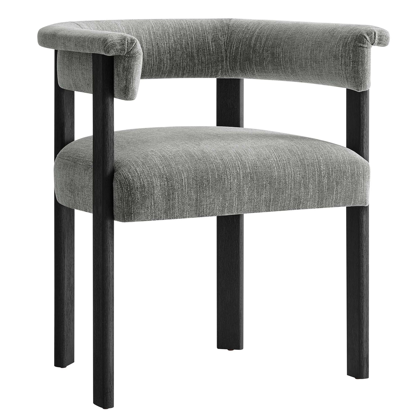 Imogen  Fabric Upholstered Barrel Dining Chairs Set of 2 by Modway EEI-6776-HEG-BLK