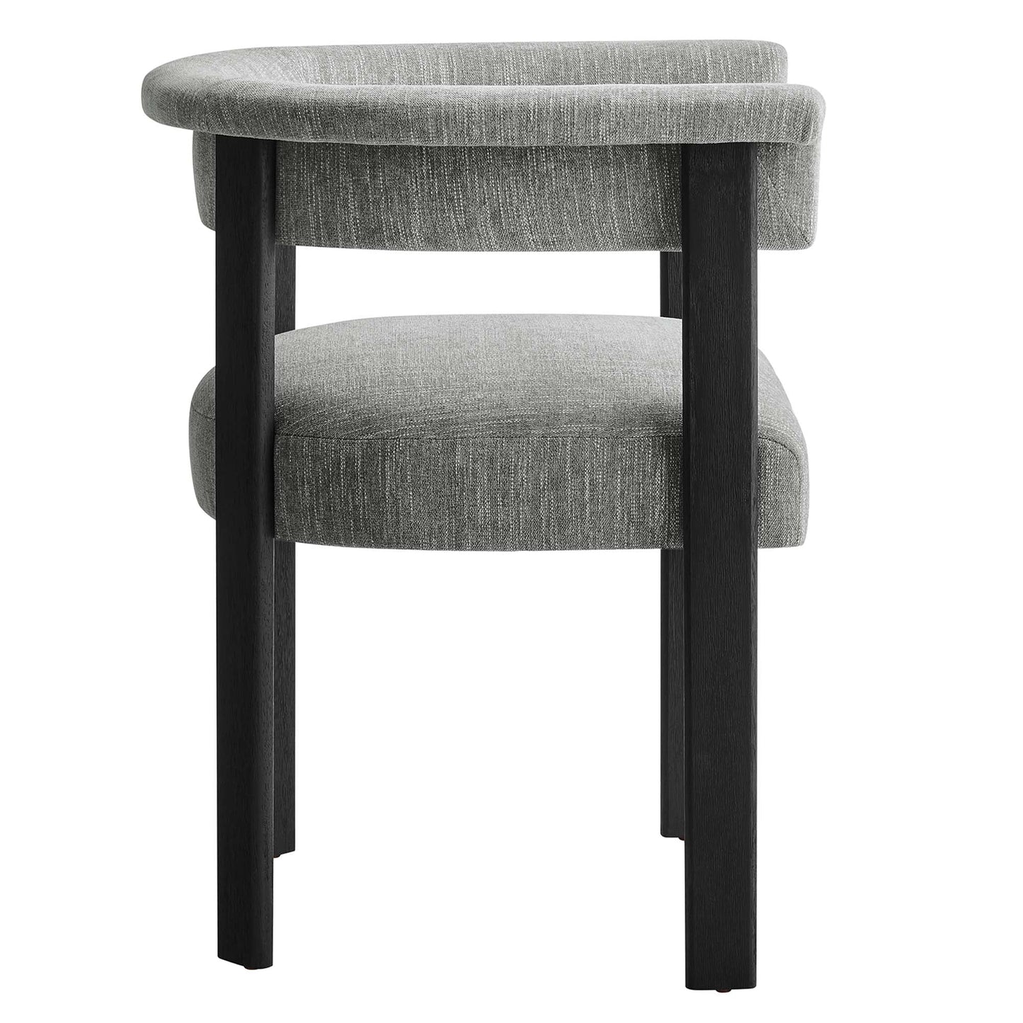 Imogen  Fabric Upholstered Barrel Dining Chairs Set of 2 by Modway EEI-6776-HEG-BLK