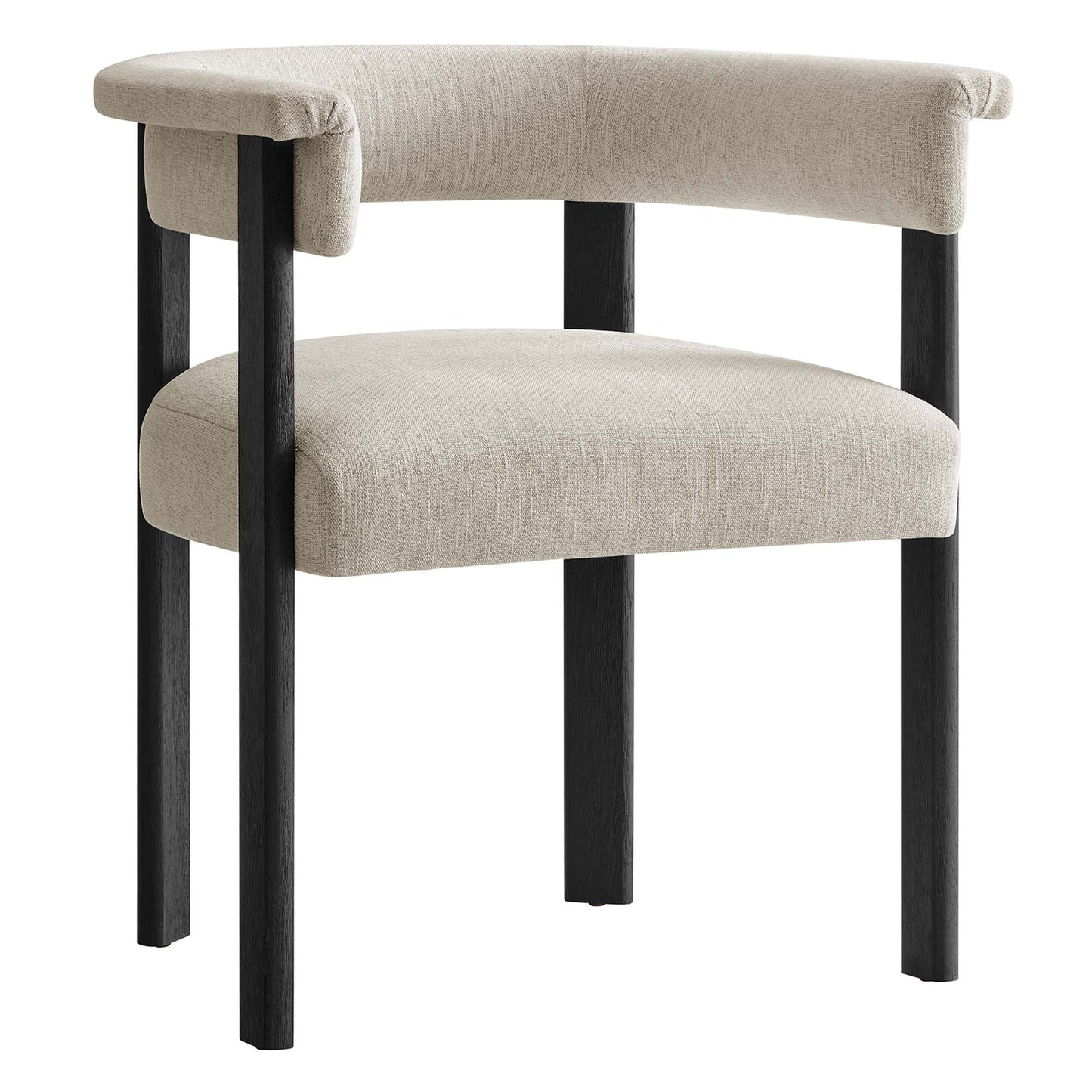 Imogen  Fabric Upholstered Barrel Dining Chairs Set of 2 by Modway EEI-6776-HEI-BLK