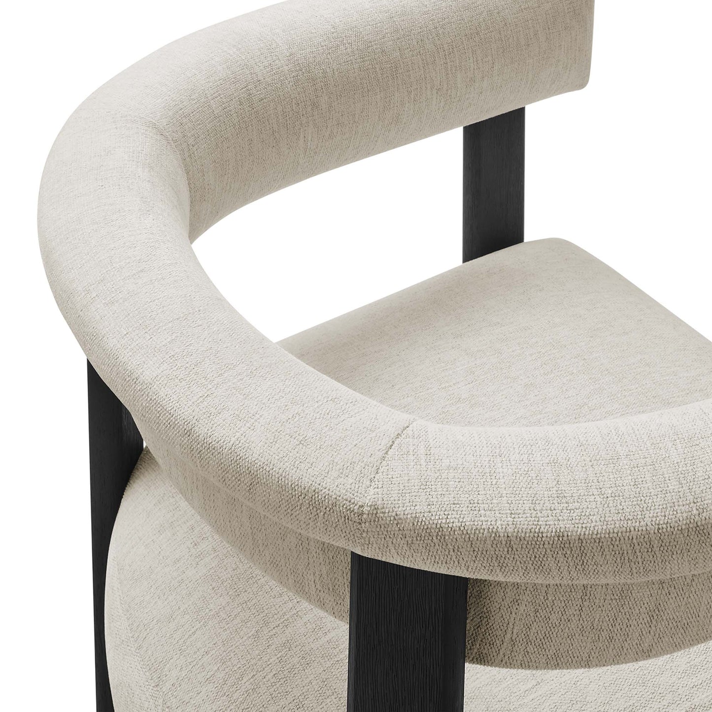 Imogen  Fabric Upholstered Barrel Dining Chairs Set of 2 by Modway EEI-6776-HEI-BLK