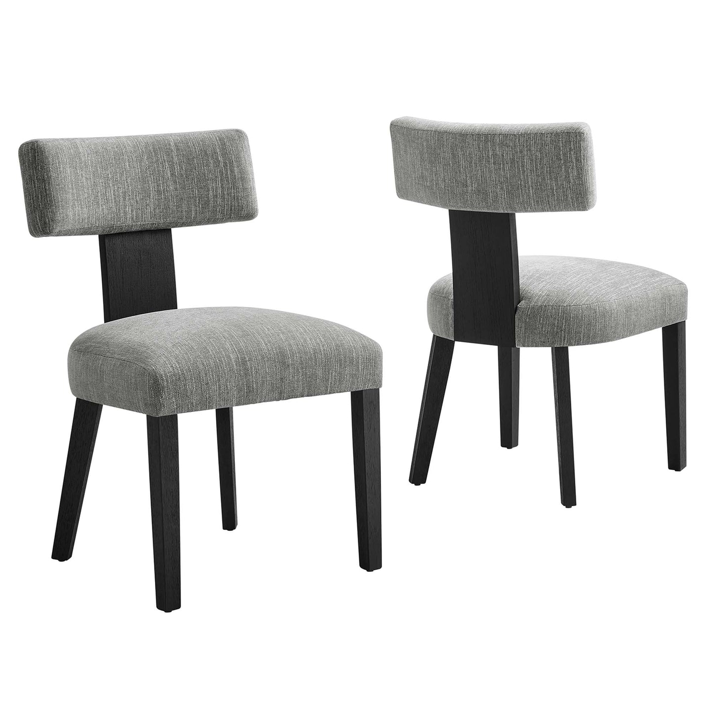 Nalani Fabric Upholstered Dining Chairs Set of 2 by Modway EEI-6777-HEG-BLK