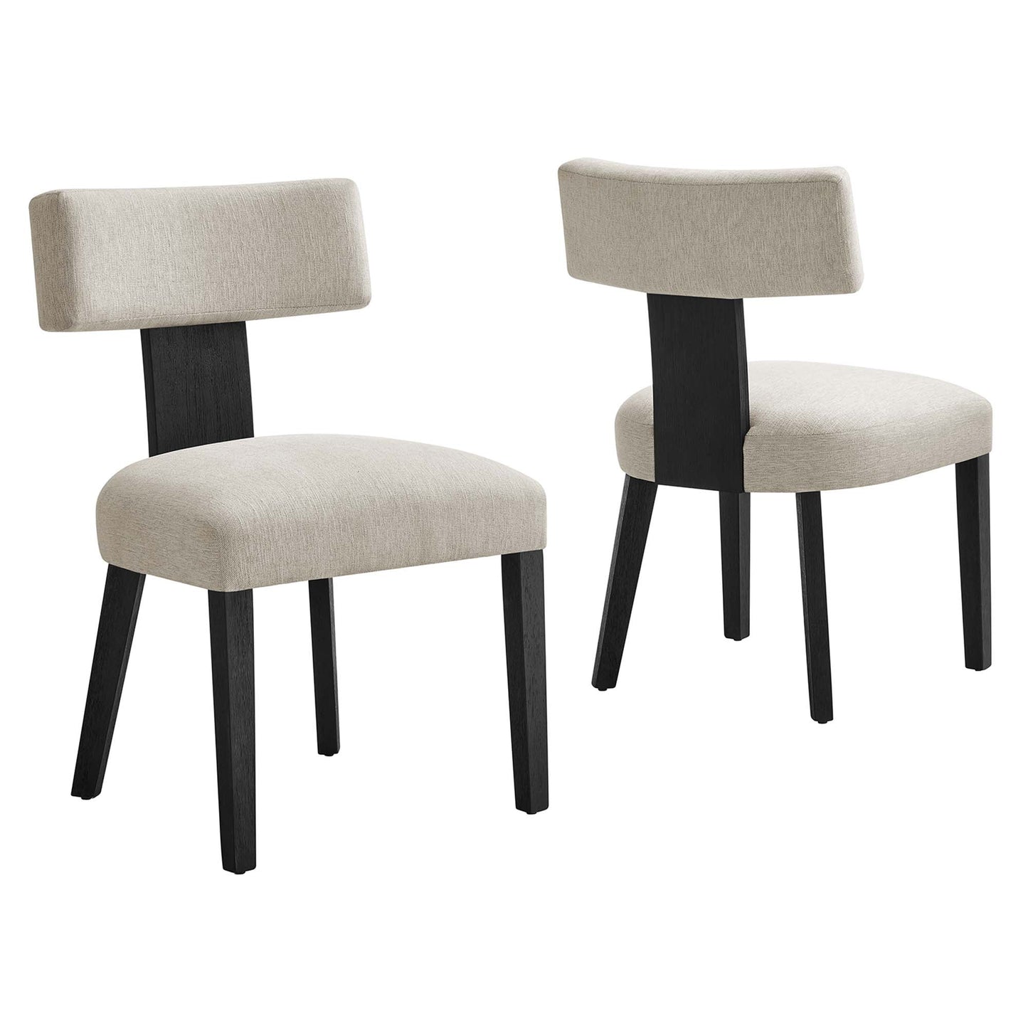Nalani Fabric Upholstered Dining Chairs Set of 2 by Modway EEI-6777-HEI-BLK