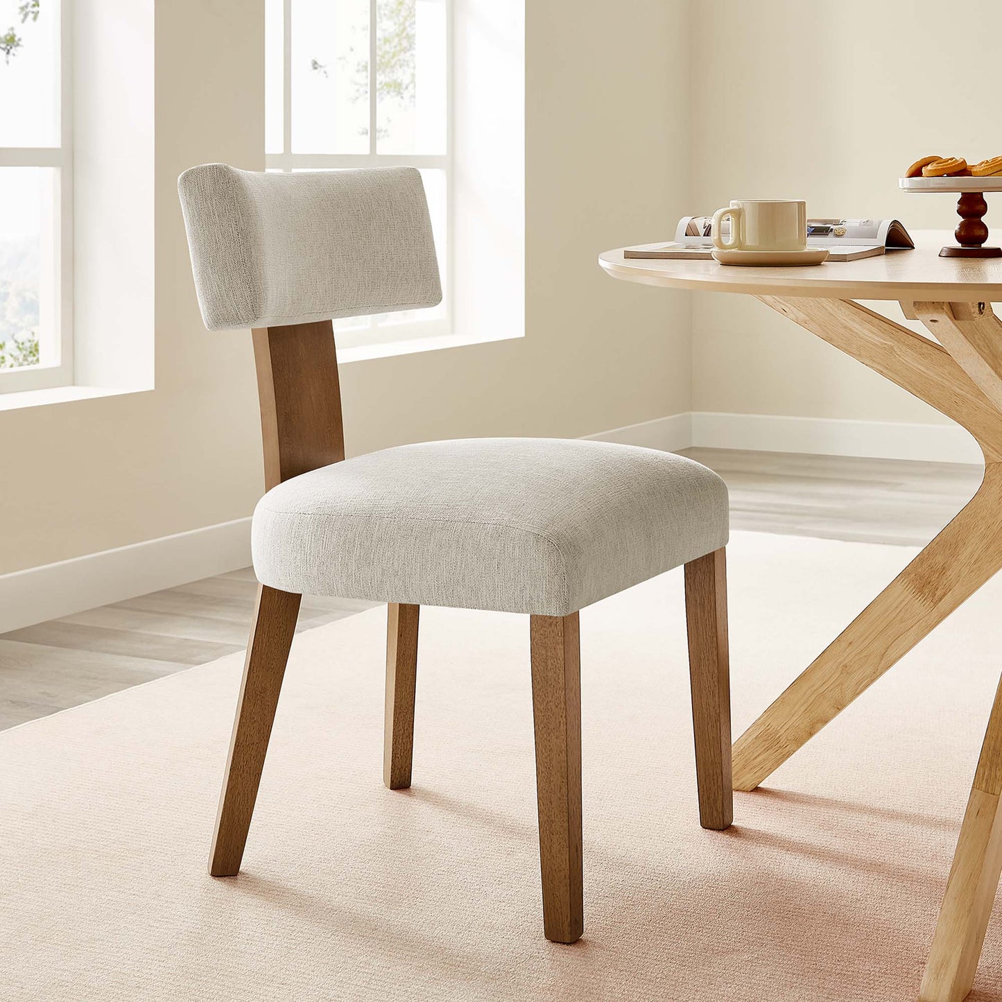 Nalani Fabric Upholstered Dining Chairs Set of 2 by Modway EEI-6777-HEI-DBR