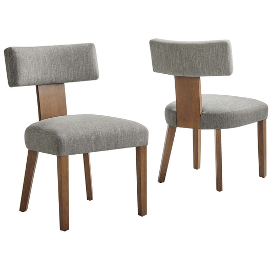 Nalani Fabric Upholstered Dining Chairs Set of 2 by Modway EEI-6777-HEW-DBR