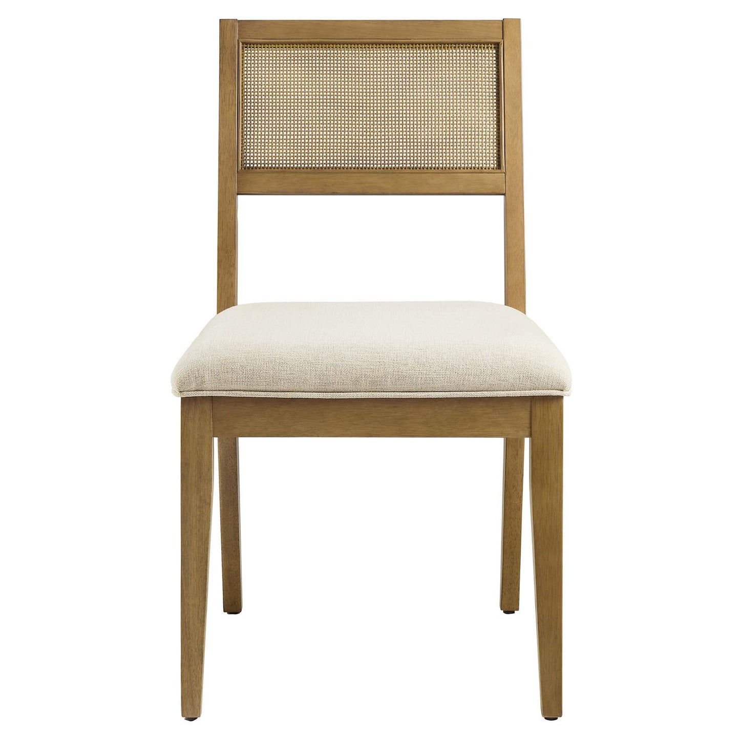 Nimba Faux Rattan Fabric Dining Chairs Set of 2 by Modway