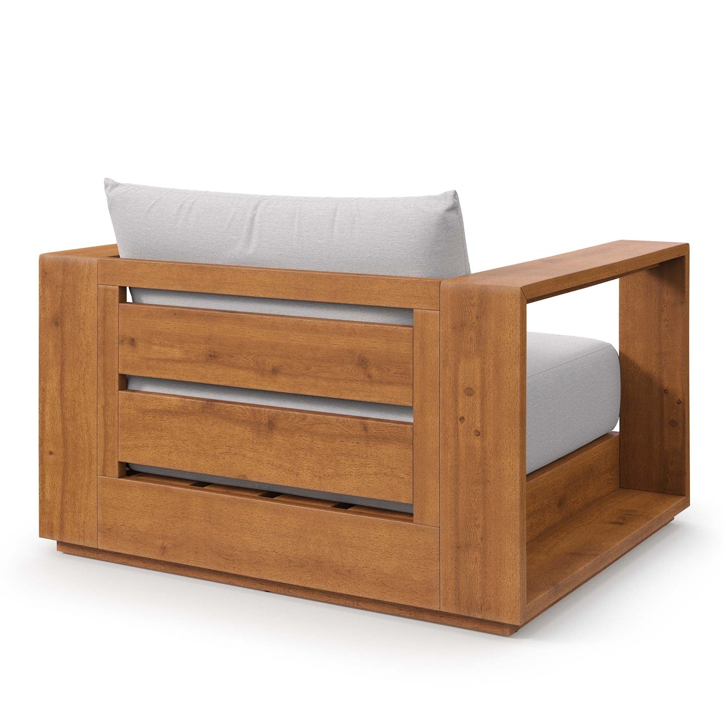 Tahoe Outdoor Patio Acacia Wood Chair by Modway EEI-6782-NAT-LGR