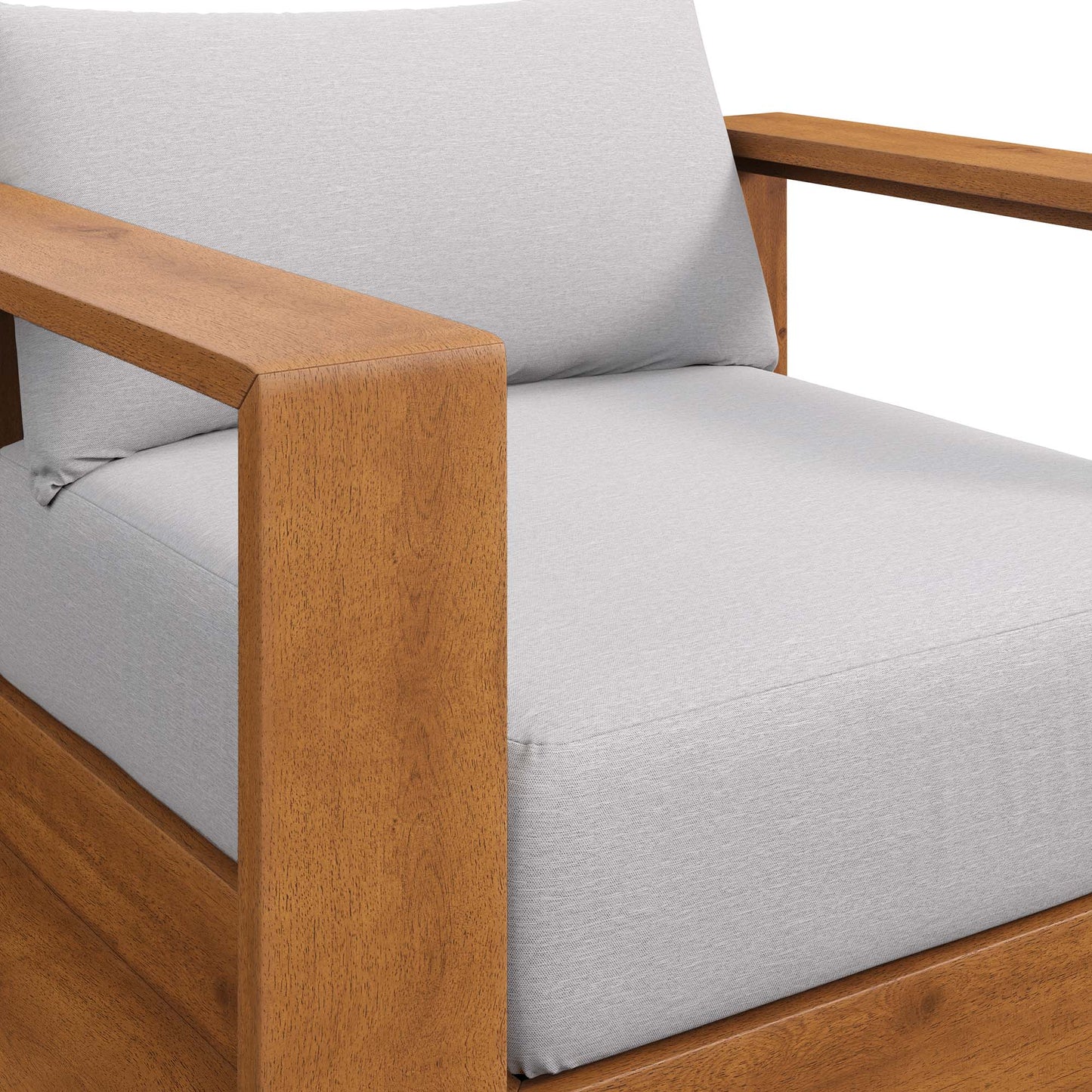 Tahoe Outdoor Patio Acacia Wood Chair by Modway EEI-6782-NAT-LGR