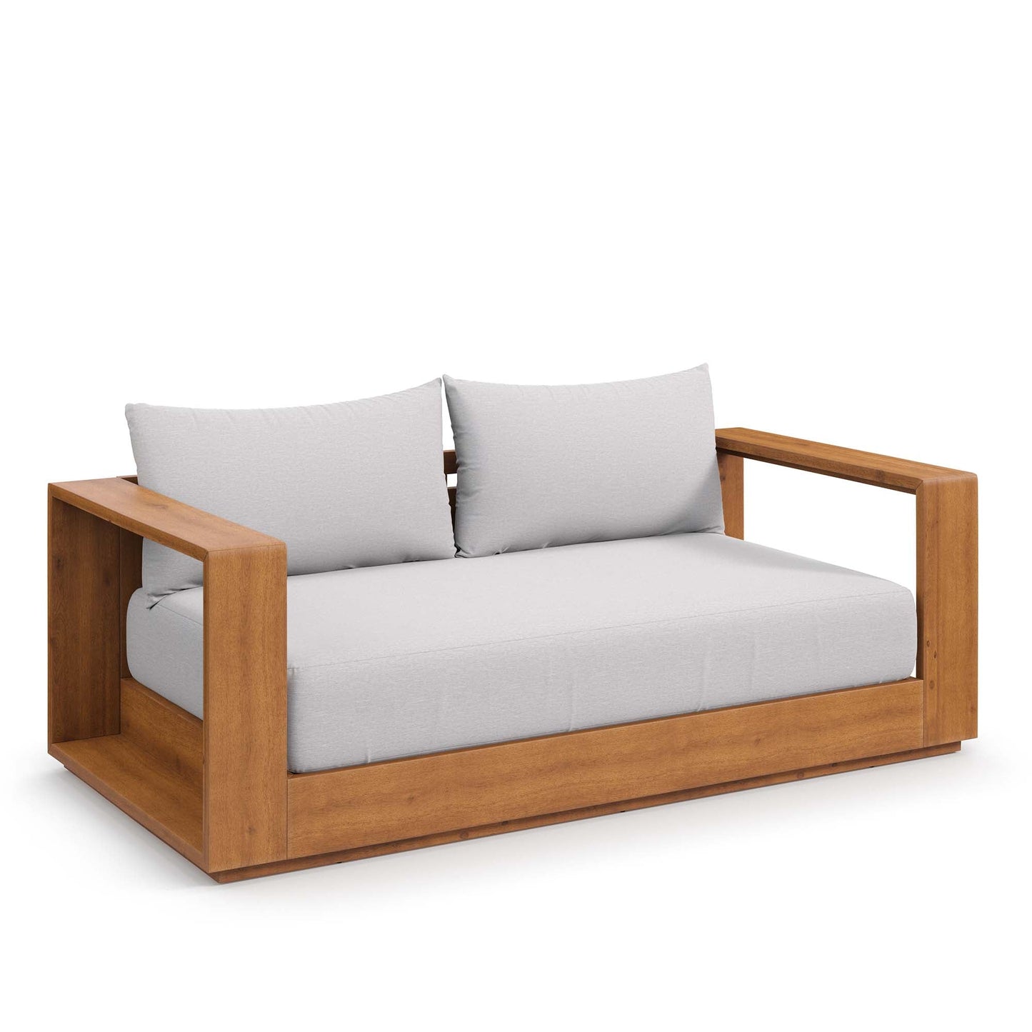 Tahoe Acacia Wood Outdoor Patio Acacia Wood Loveseat by Modway EEI-6783-NAT-LGR