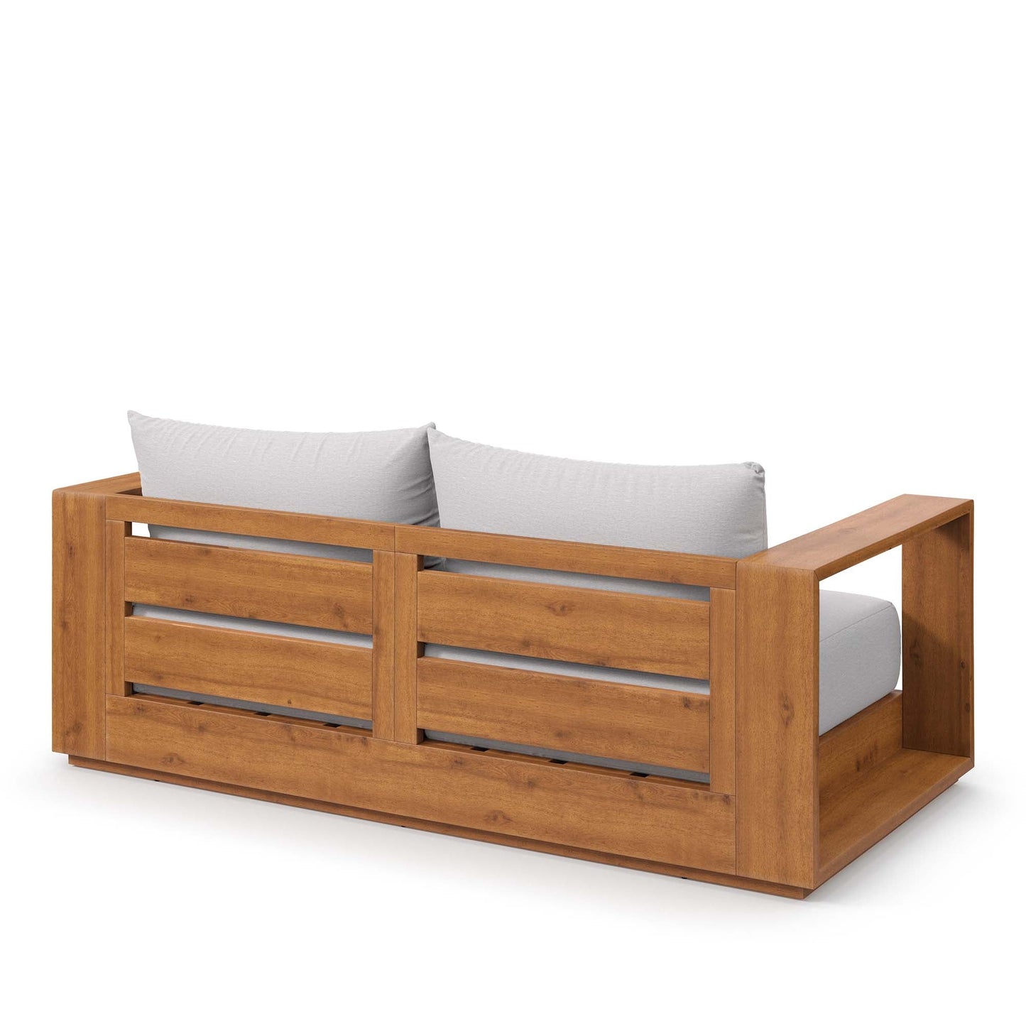 Tahoe Acacia Wood Outdoor Patio Acacia Wood Loveseat by Modway EEI-6783-NAT-LGR