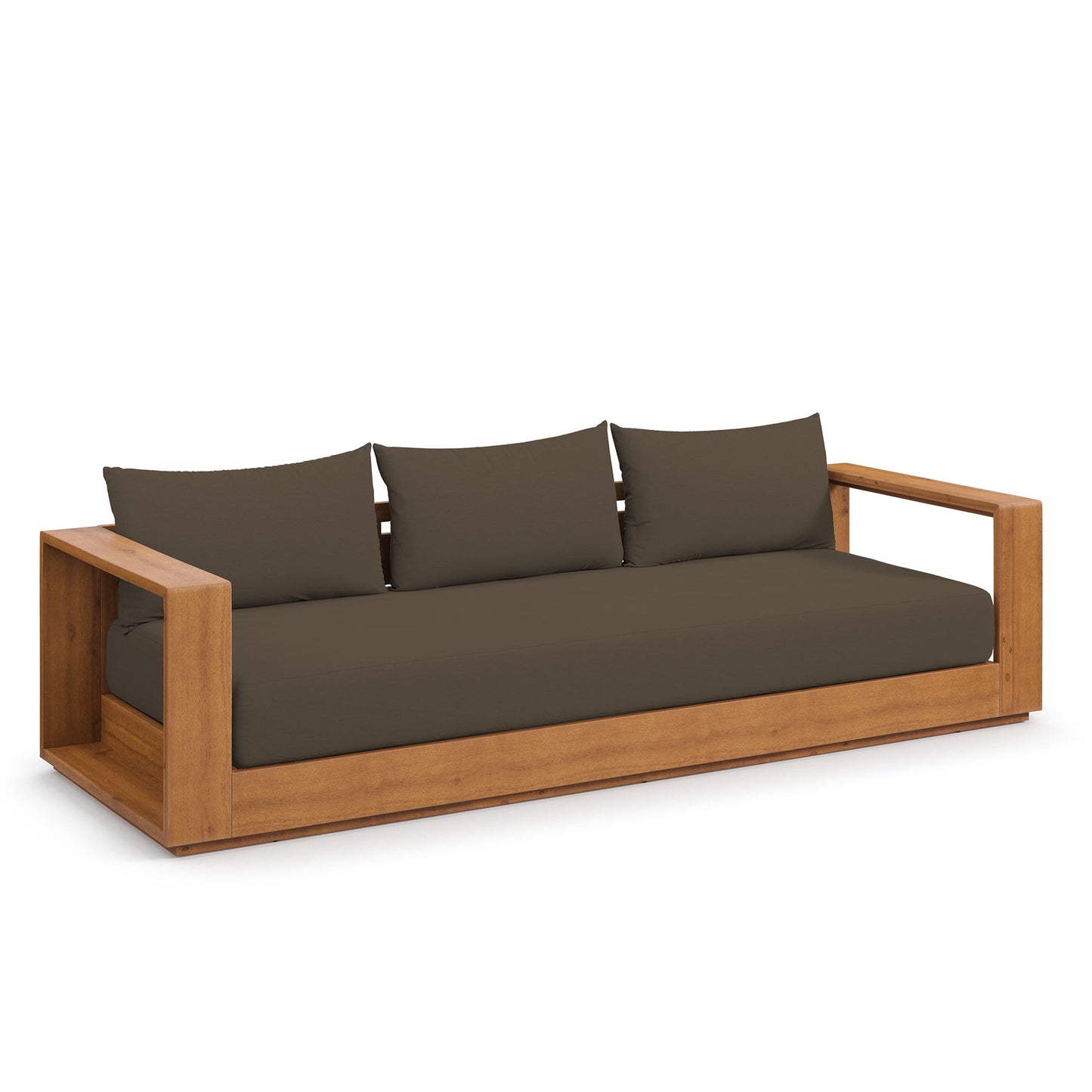 Tahoe Outdoor Patio Acacia Wood Sofa by Modway EEI-6784-NAT-COA
