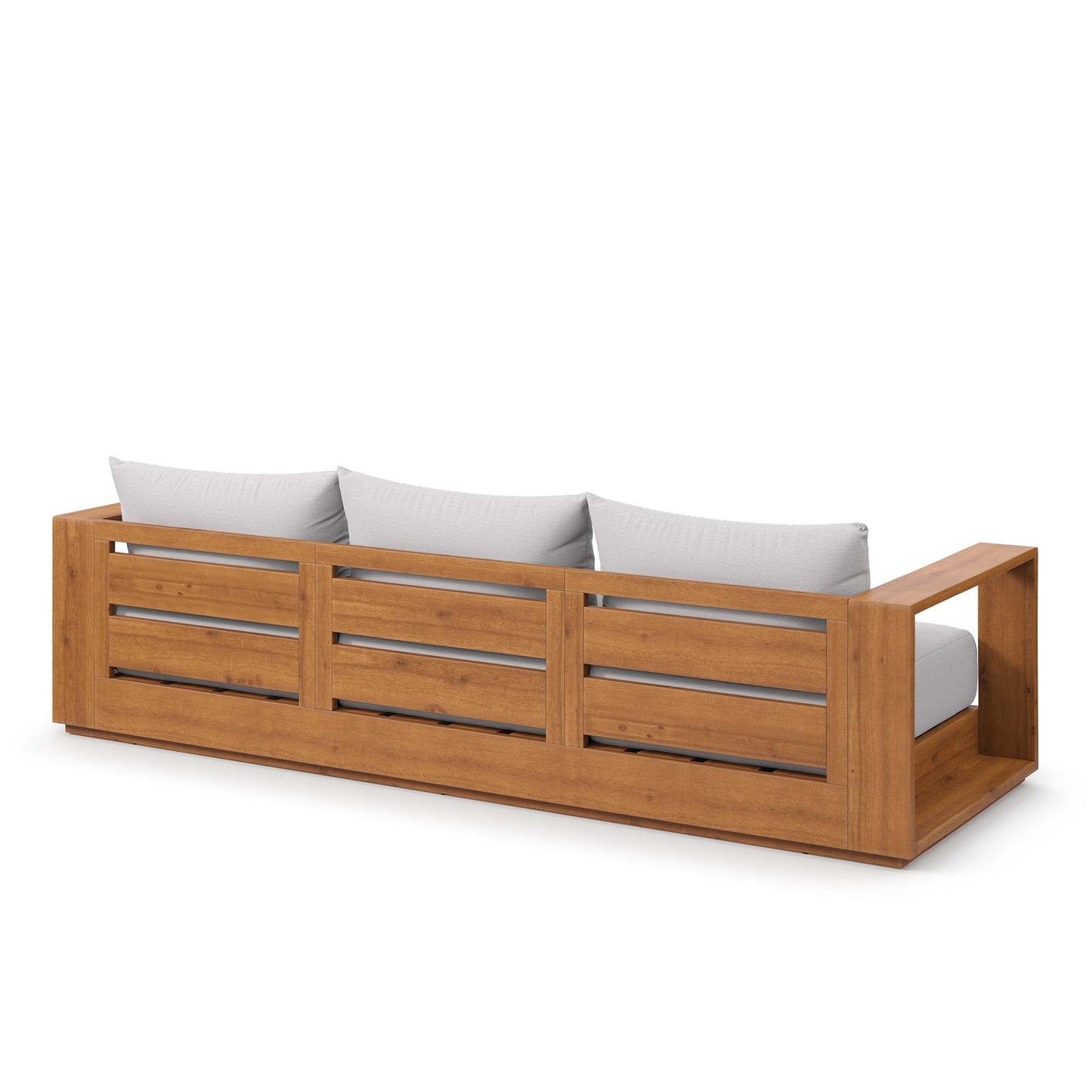 Tahoe Outdoor Patio Acacia Wood Sofa by Modway EEI-6784-NAT-LGR